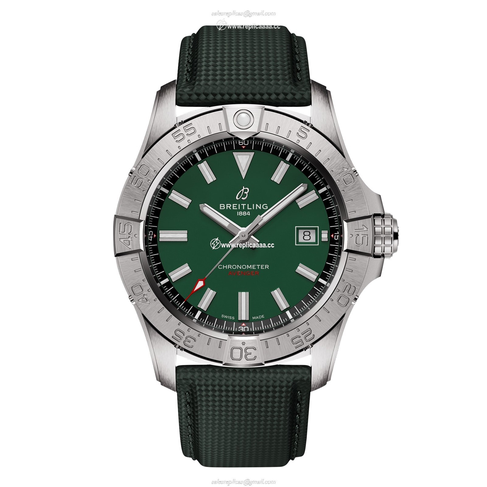Breitling Avenger Automatic 42mm Mens details Green Leather A17328101L1X1