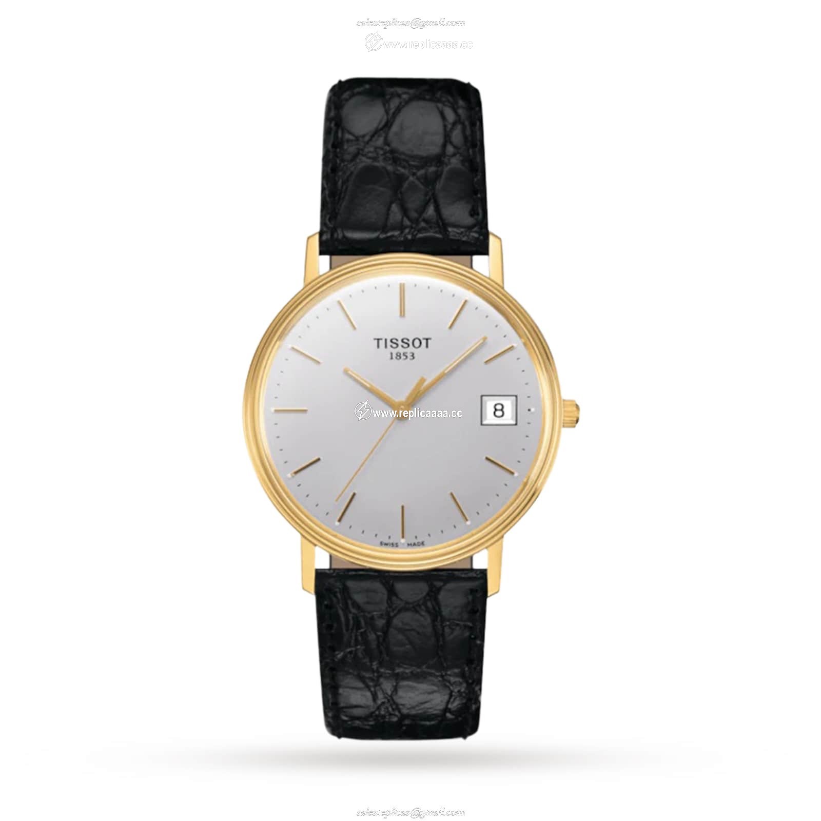 Tissot T-Gold Goldrun Hesalite 18K Gold 33.5mm Unisex details Silver T71340131
