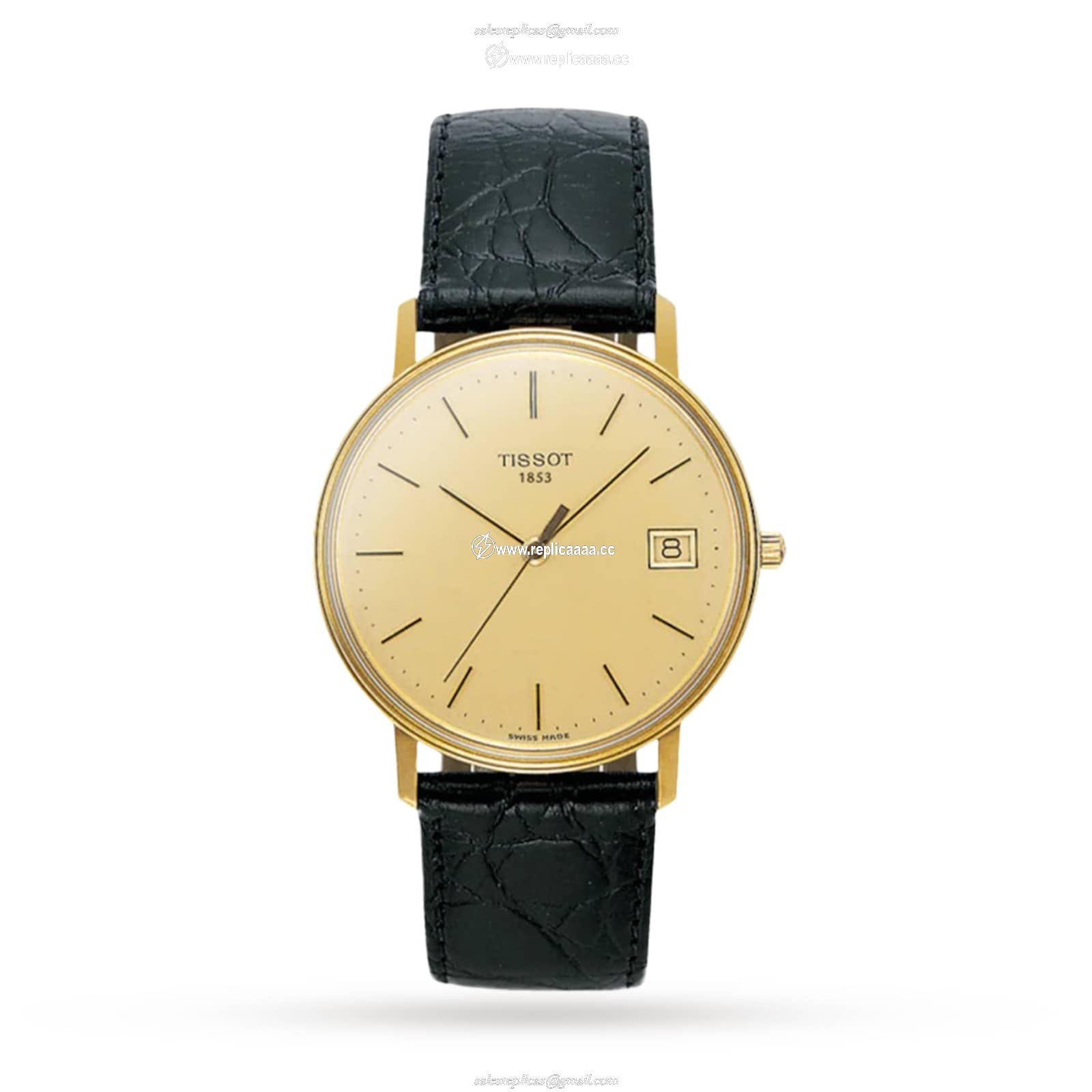 Tissot T-Gold Goldrun Hesalite 18K Gold 33.5mm Unisex details Champagne T71340121