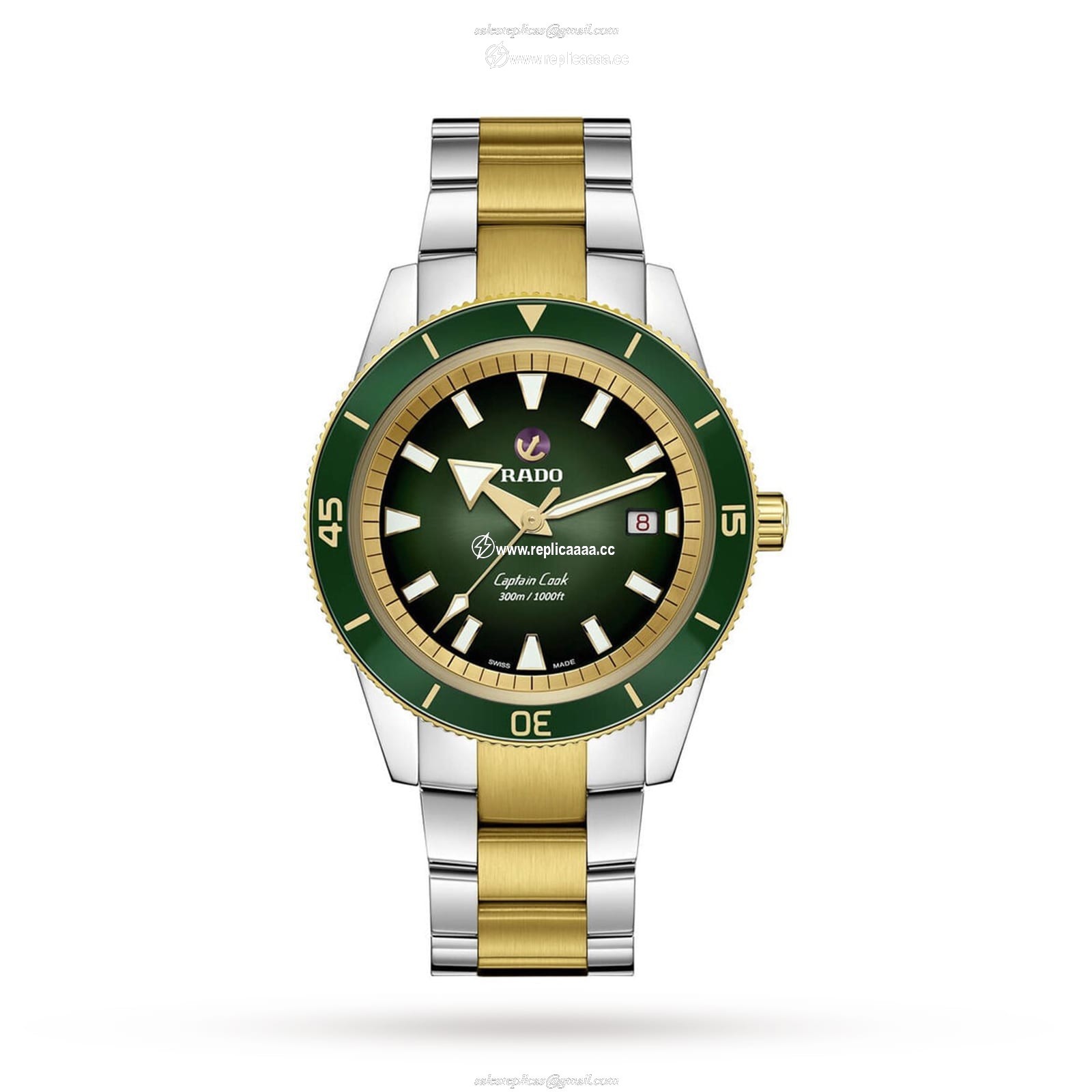 Rado Captain Cook 42mm Mens details - Green R32138303