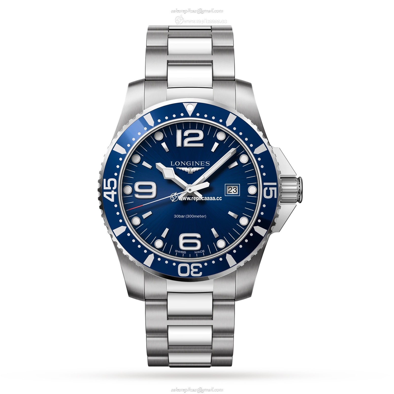 Longines HydroConquest 44mm Stainless Steel Mens details - Blue L38404966 1 Longines HydroConquest 44mm Stainless Steel Mens details - Blue L38404966