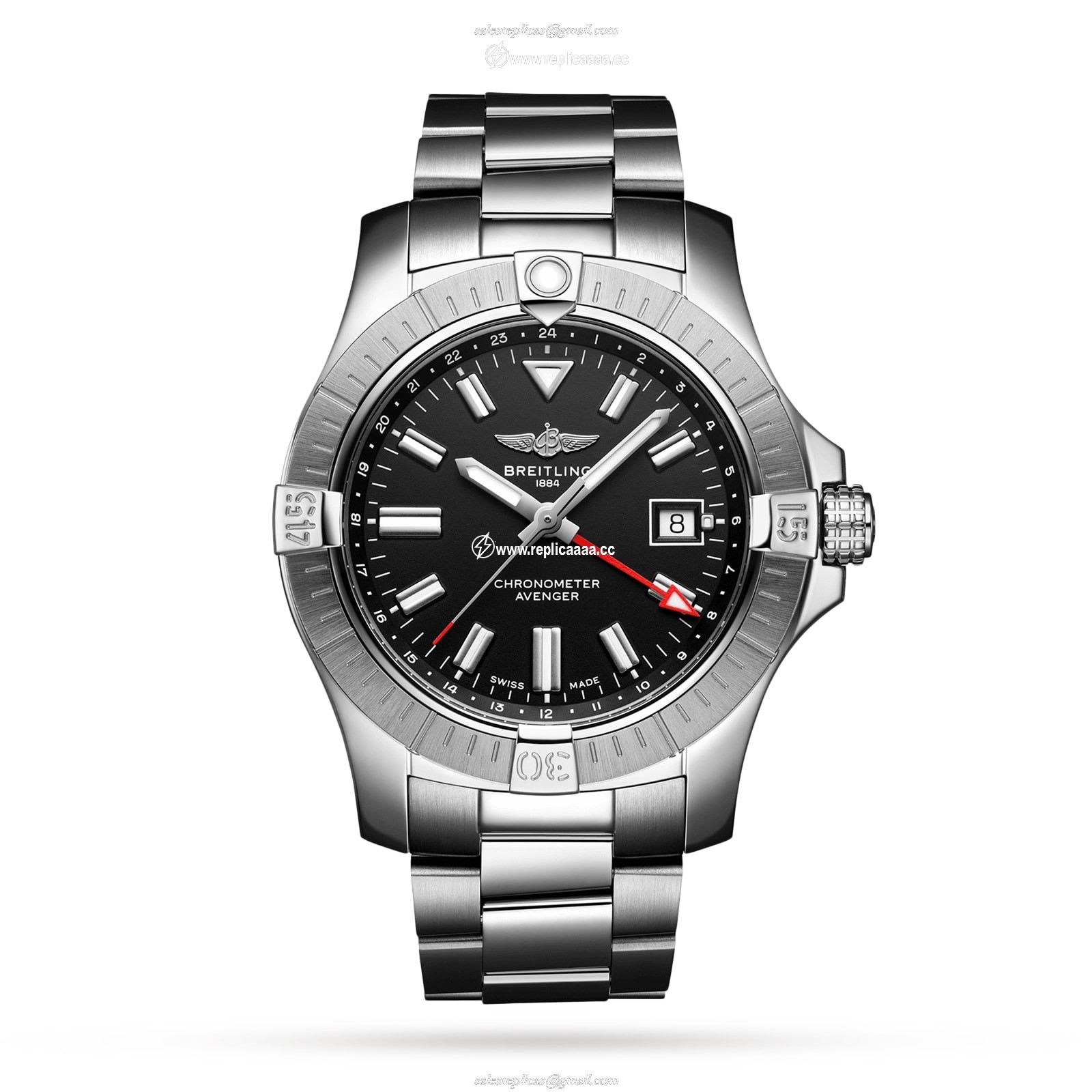 Breitling Avenger Automatic GMT 43 Stainless Steel details A32397101B1A1 1 Breitling Avenger Automatic GMT 43 Stainless Steel details A32397101B1A1
