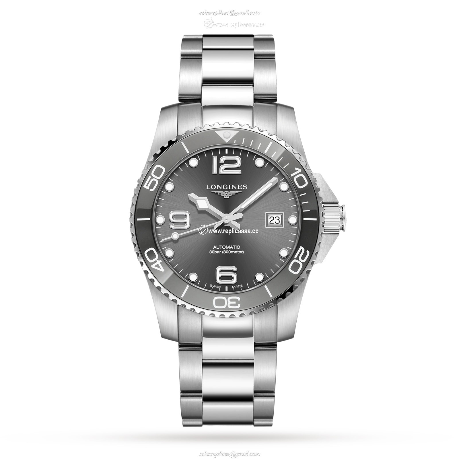 Longines HydroConquest Sunray Grey Dial 41mm Automatic Diving Mens details L37814766 1 Longines HydroConquest Sunray Grey Dial 41mm Automatic Diving Mens details L37814766