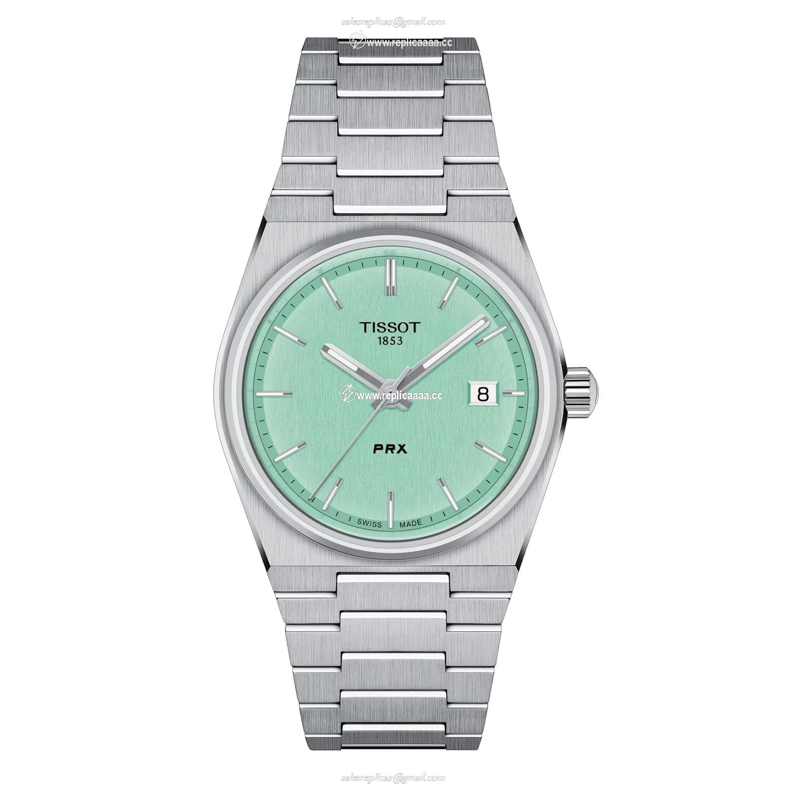 Tissot PRX 35mm Unisex details Mint Green T1372101109100 1 Tissot PRX 35mm Unisex details Mint Green T1372101109100