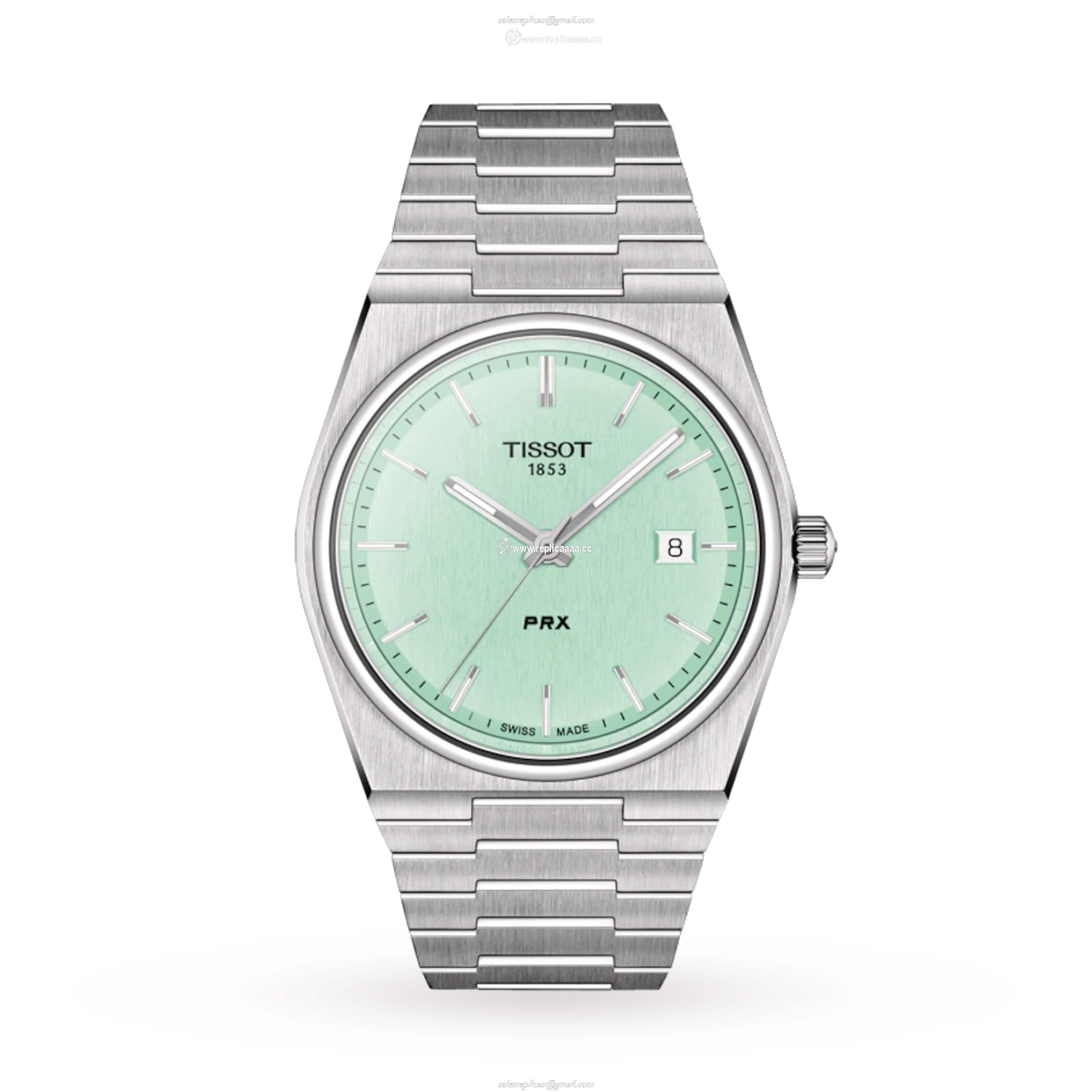 Tissot T-Classic PRX 40mm Mens details Mint T1374101109101