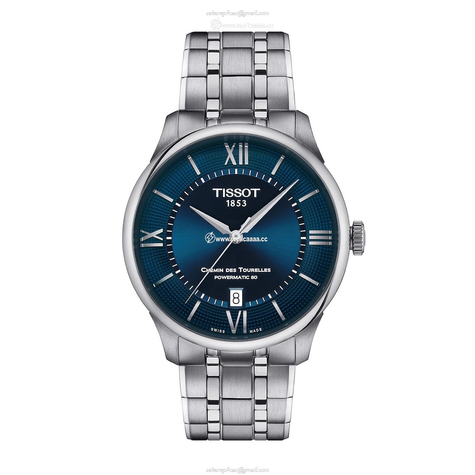 Tissot Chemin Des Tourelles Powermatic 80 39mm Mens details - Blue T1398071104800 1 Tissot Chemin Des Tourelles Powermatic 80 39mm Mens details - Blue T1398071104800