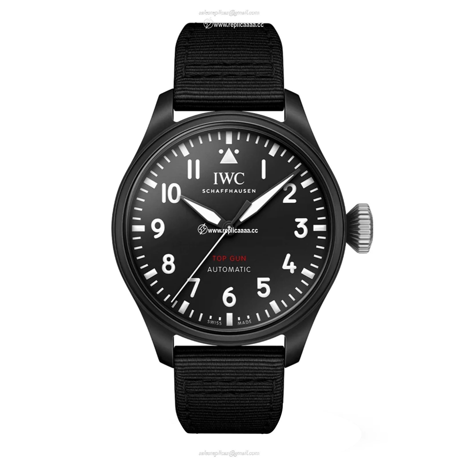 IWC Big Pilot Top Gun 43mm Mens details Black IW329801