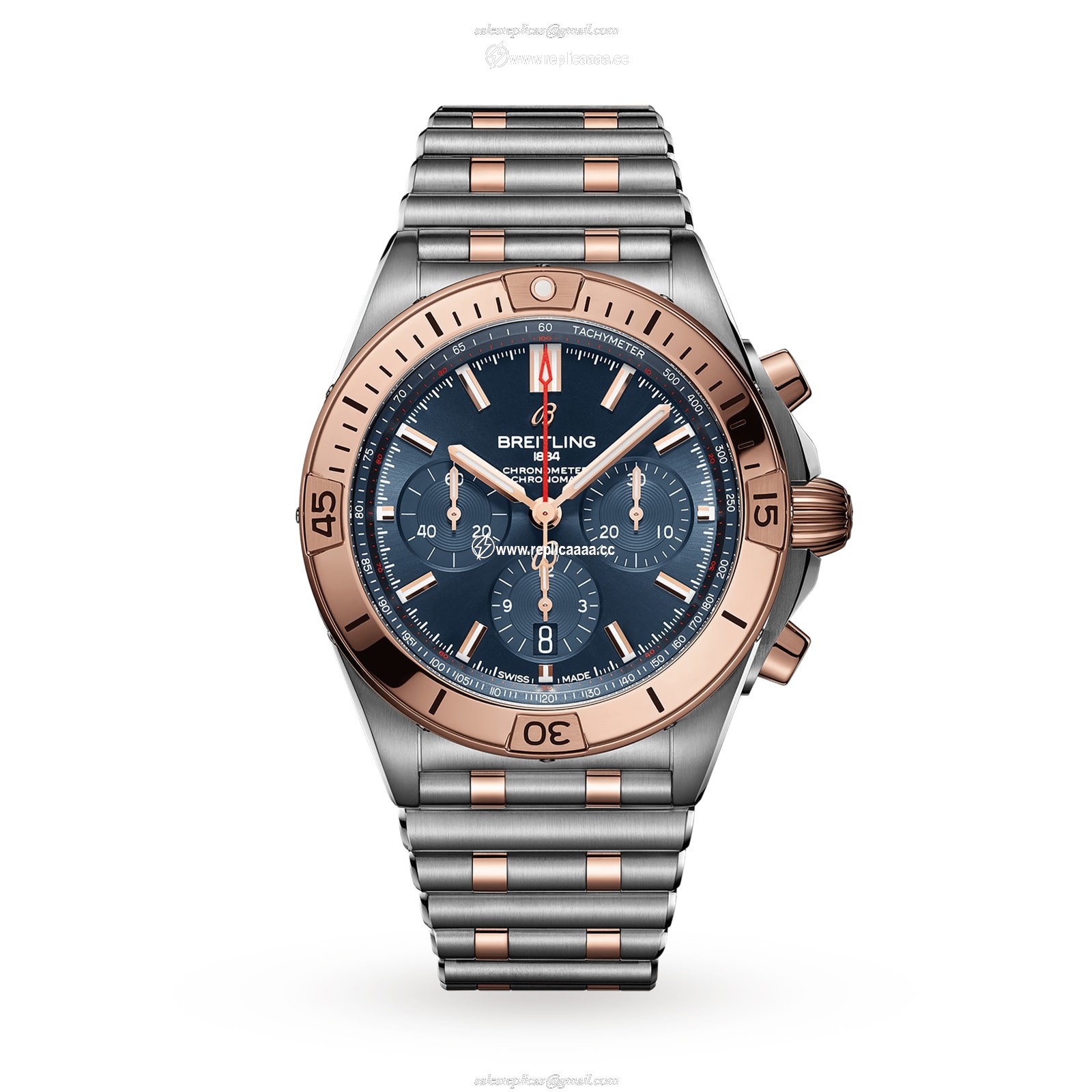Breitling Chronomat B01 42 Stainless Steel 18k Red Gold details UB0134101C1U1 1 Breitling Chronomat B01 42 Stainless Steel 18k Red Gold details UB0134101C1U1