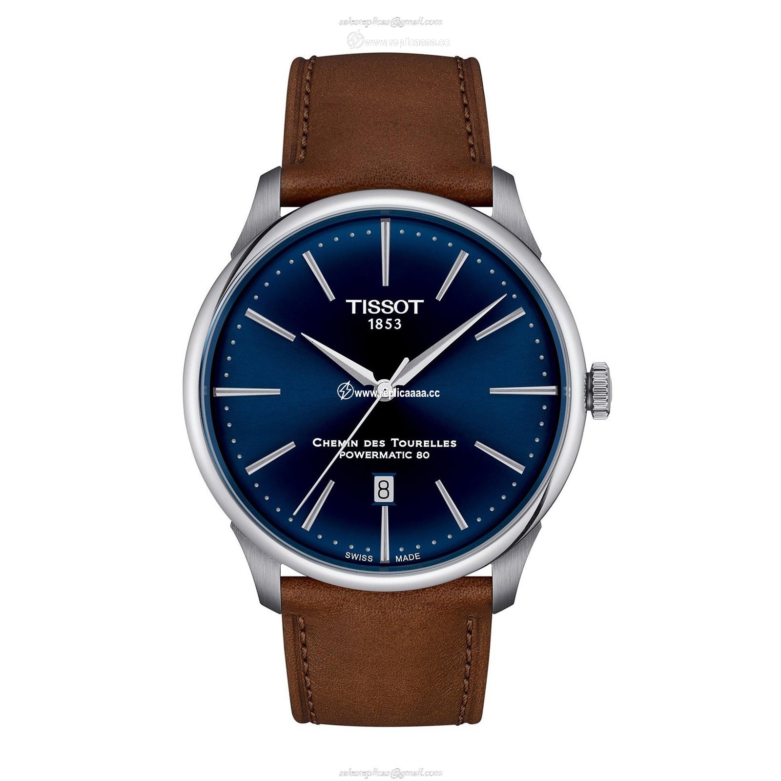 Tissot Chemin Des Tourelles Powermatic 80 42mm Mens details -Blue T1394071604100