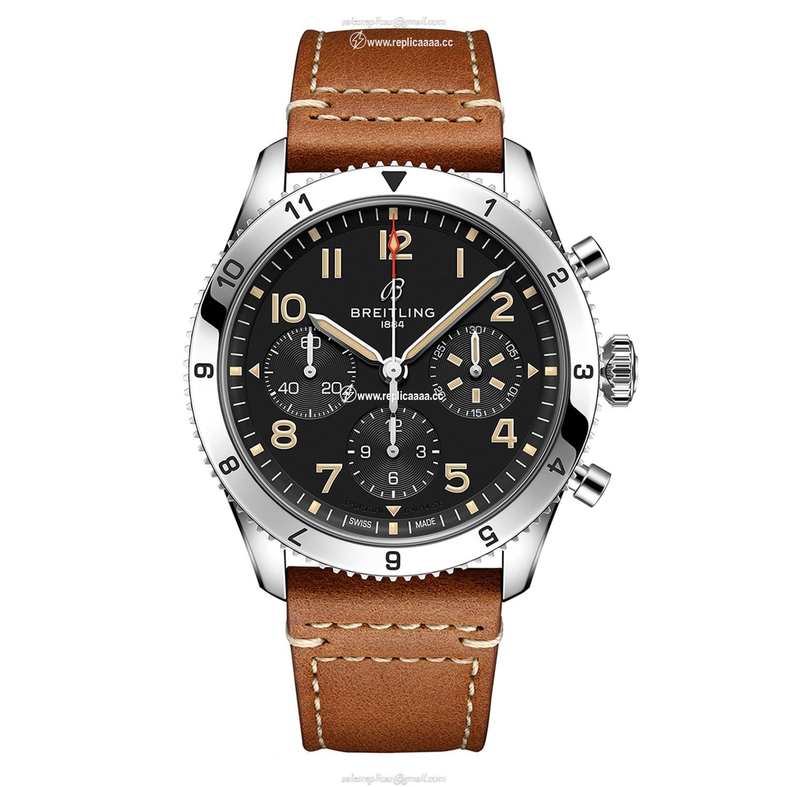 Breitling Classic AVI Chronograph 42 P-51 Mustang Leather Strap details A233803A1B1X1 1 Breitling Classic AVI Chronograph 42 P-51 Mustang Leather Strap details A233803A1B1X1