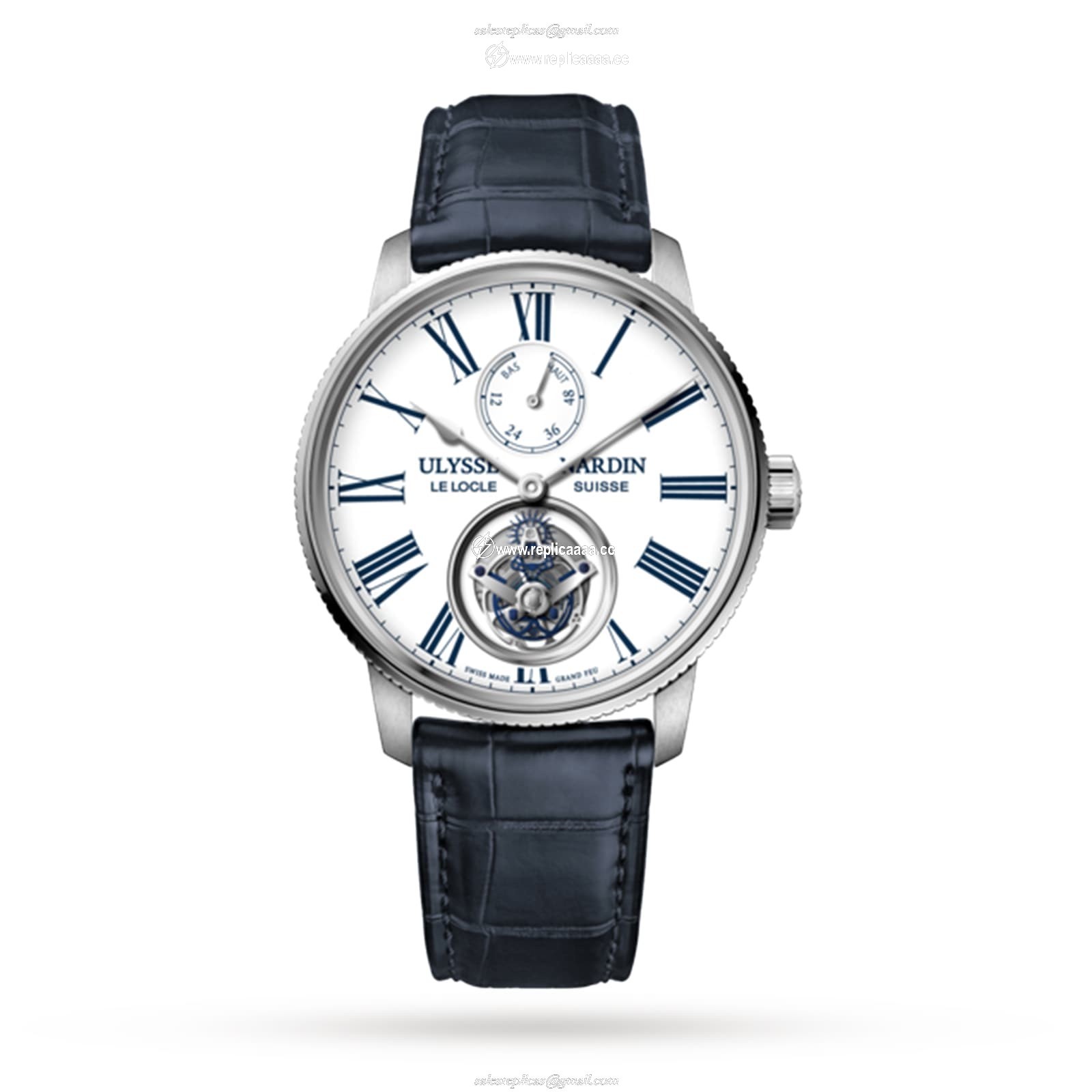 Ulysse Nardin Marine Torpilleur Tourbillon 42mm Stainless Steel Case And Bezel 1283-310-0AE/1A