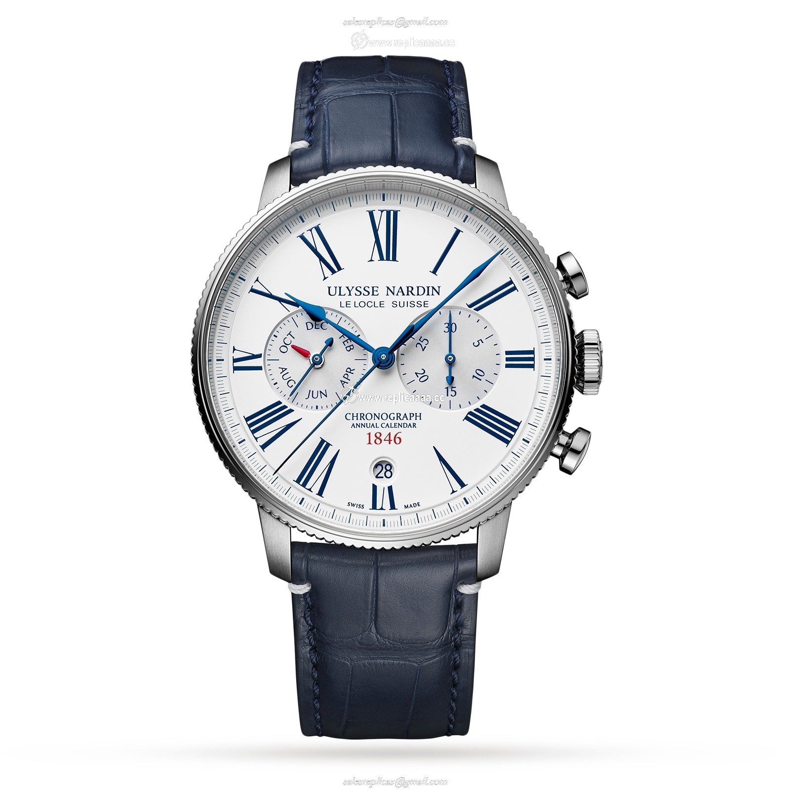 Ulysse Nardin Marine Torpilleur Chronograph 44mm Stainless Steel Case And Bezel 1533-320LE-0A-175/1B