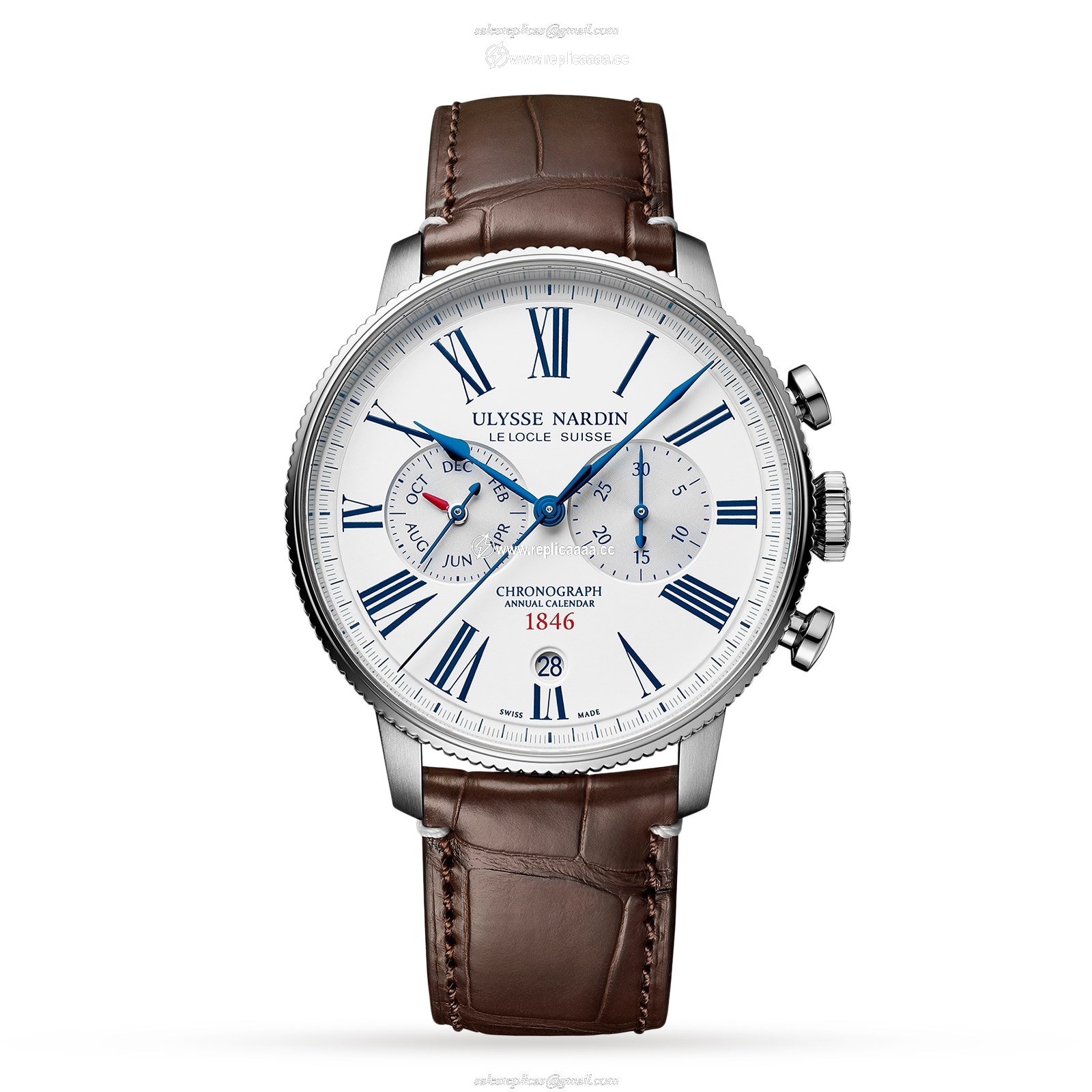 Ulysse Nardin Marine Torpilleur Chronograph 44mm Stainless Steel Case And Bezel 1533-320LE-0A-175/1A