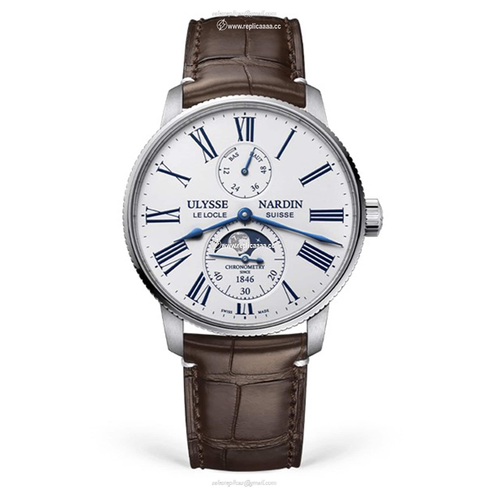 Ulysse Nardin Marine Torpilleur Moonphase 42mm Stainless Steel Case And Bezel 1193-310LE-0A-175/1B 1 Ulysse Nardin Marine Torpilleur Moonphase 42mm Stainless Steel Case And Bezel 1193-310LE-0A-175/1B