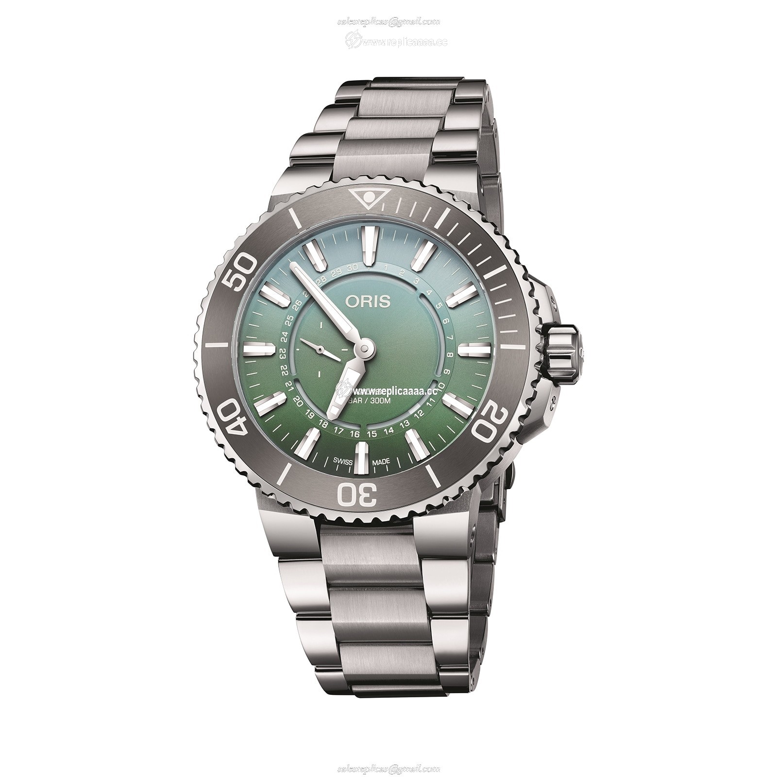 Oris Aquis Dat Watt Limited Edition II 43.5mm Mens details Green 01 743 7734 4197-SET 1 Oris Aquis Dat Watt Limited Edition II 43.5mm Mens details Green 01 743 7734 4197-SET