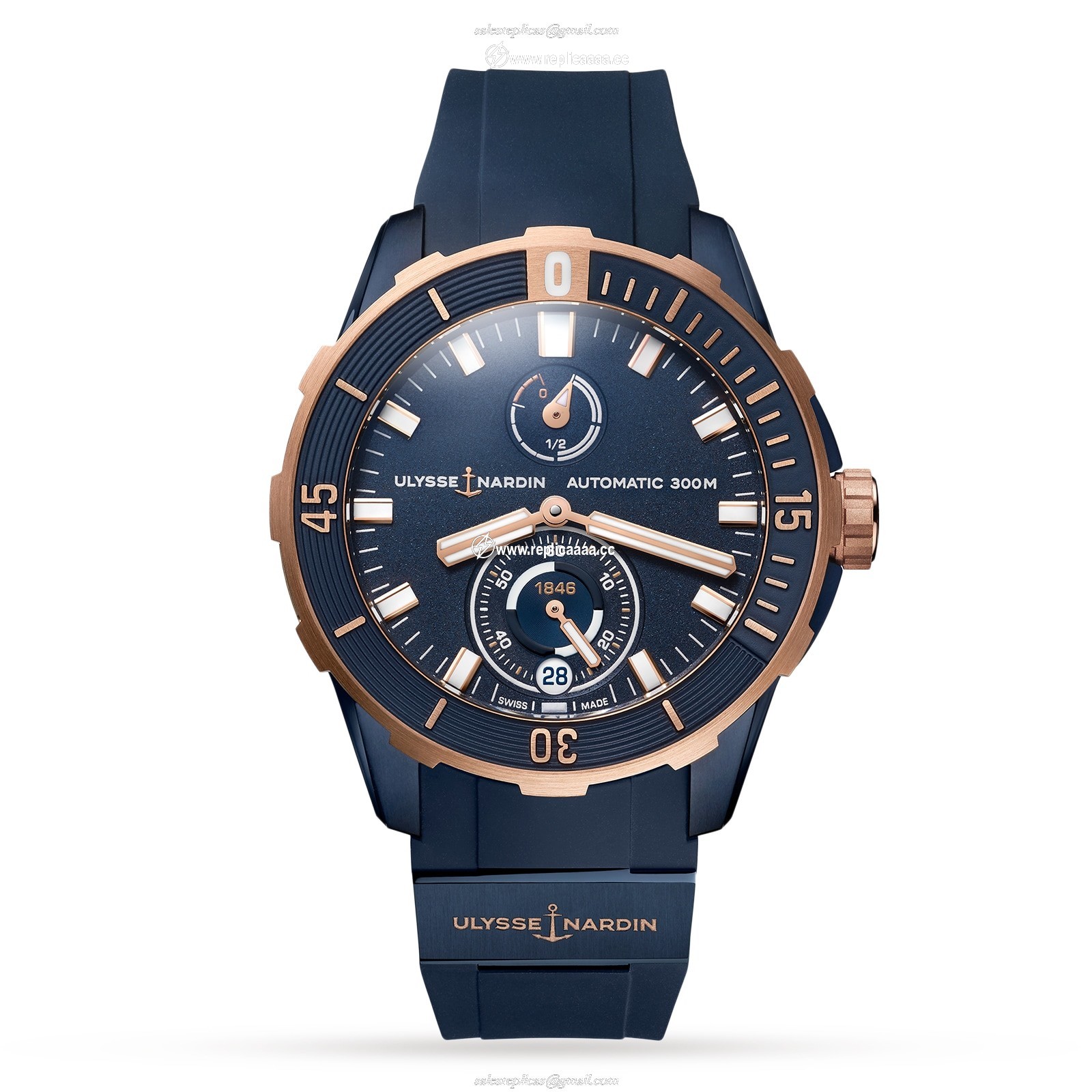 Ulysse Nardin Diver 44mm Blue PVD Titanium Case 1185-170-3/BLUE