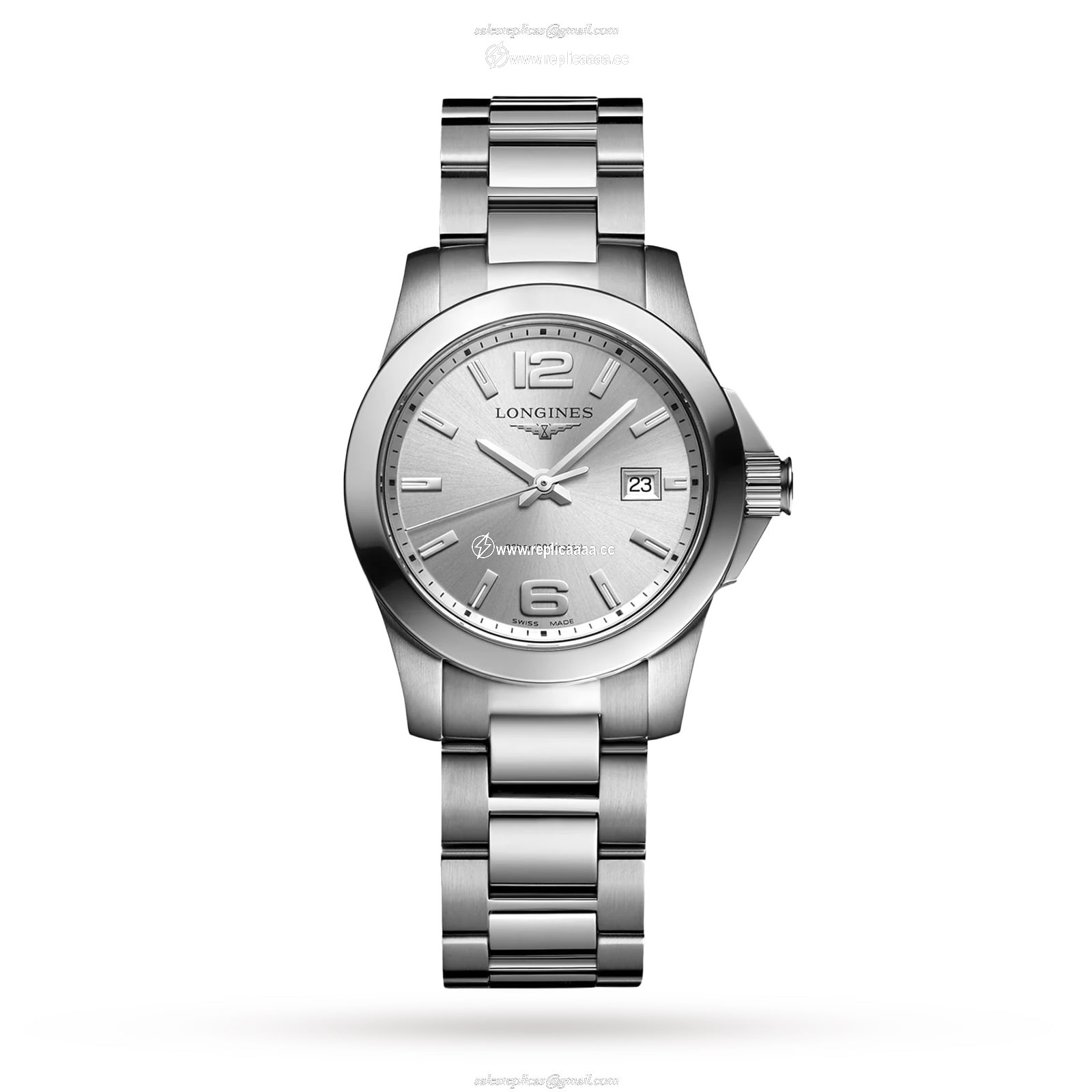 Longines Conquest 29.5mm Ladies details Sunray Silver L33764766