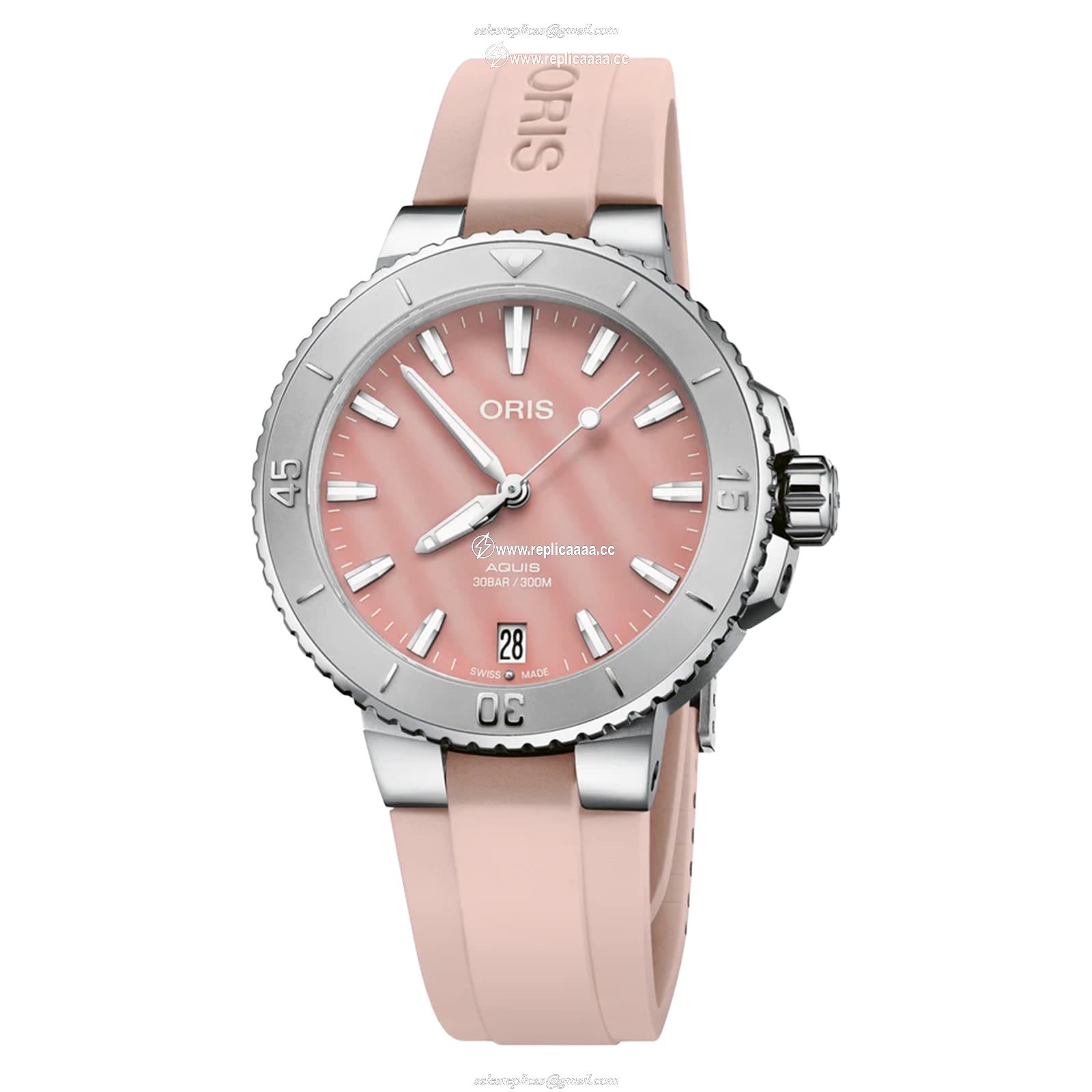 Oris Aquis Date 36.5mm Unisex details Pink 01 733 7770 4158-07 4 18 66FC