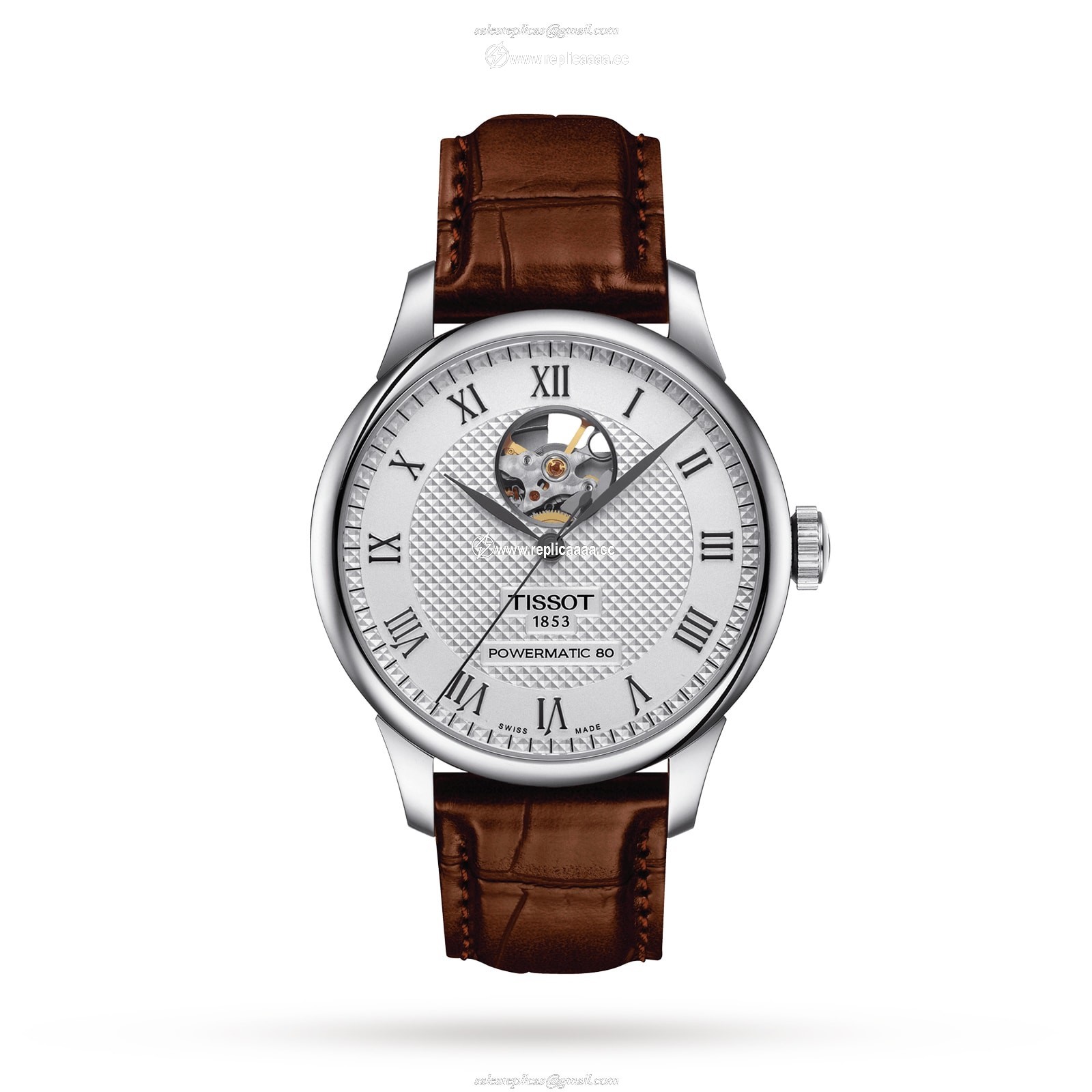 Tissot T-Classic Le Locle Powermatic 80 Open Heart 39mm Mens details T0064071603301