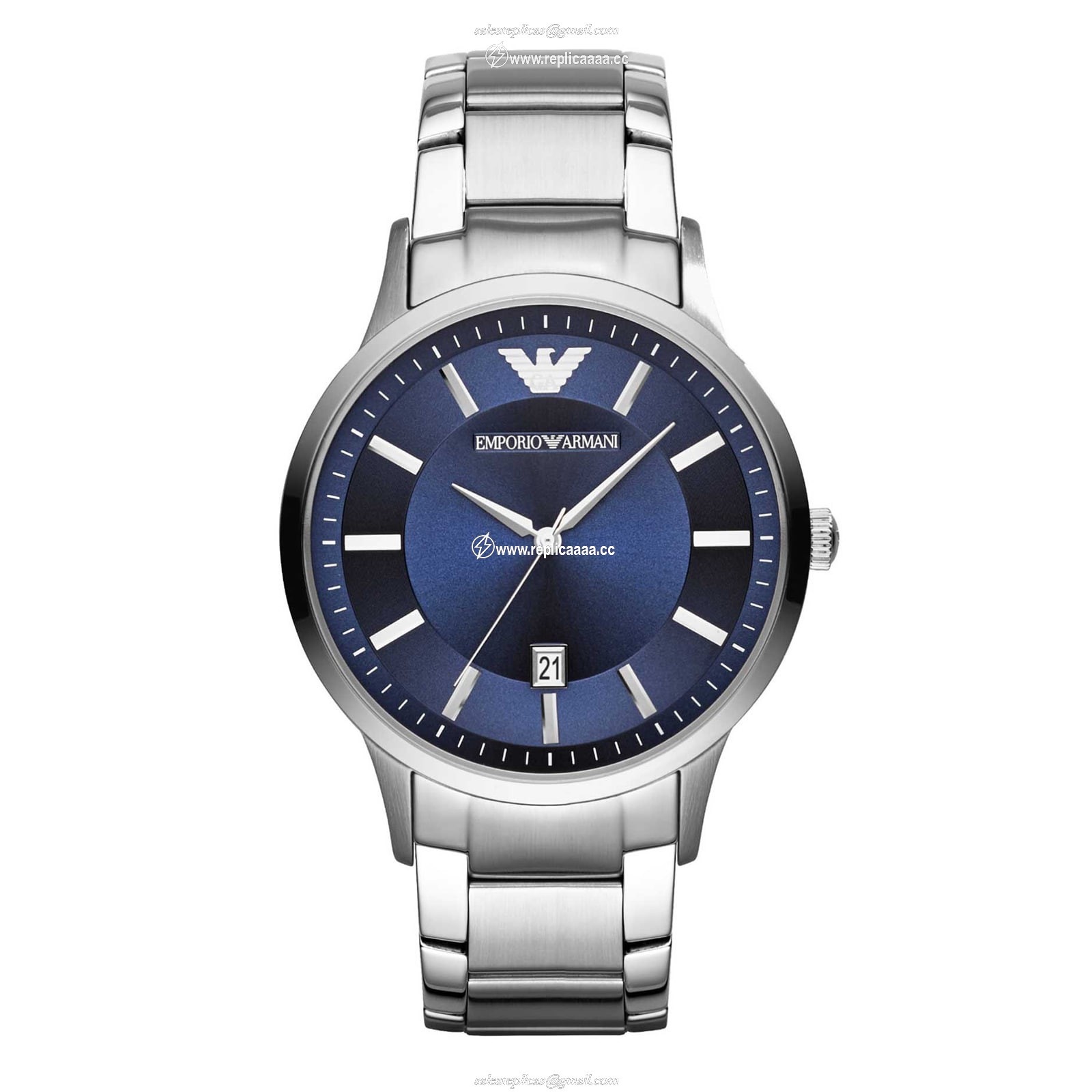 Emporio Armani Renato Mens details 43mm Blue AR11180 1 Emporio Armani Renato Mens details 43mm Blue AR11180