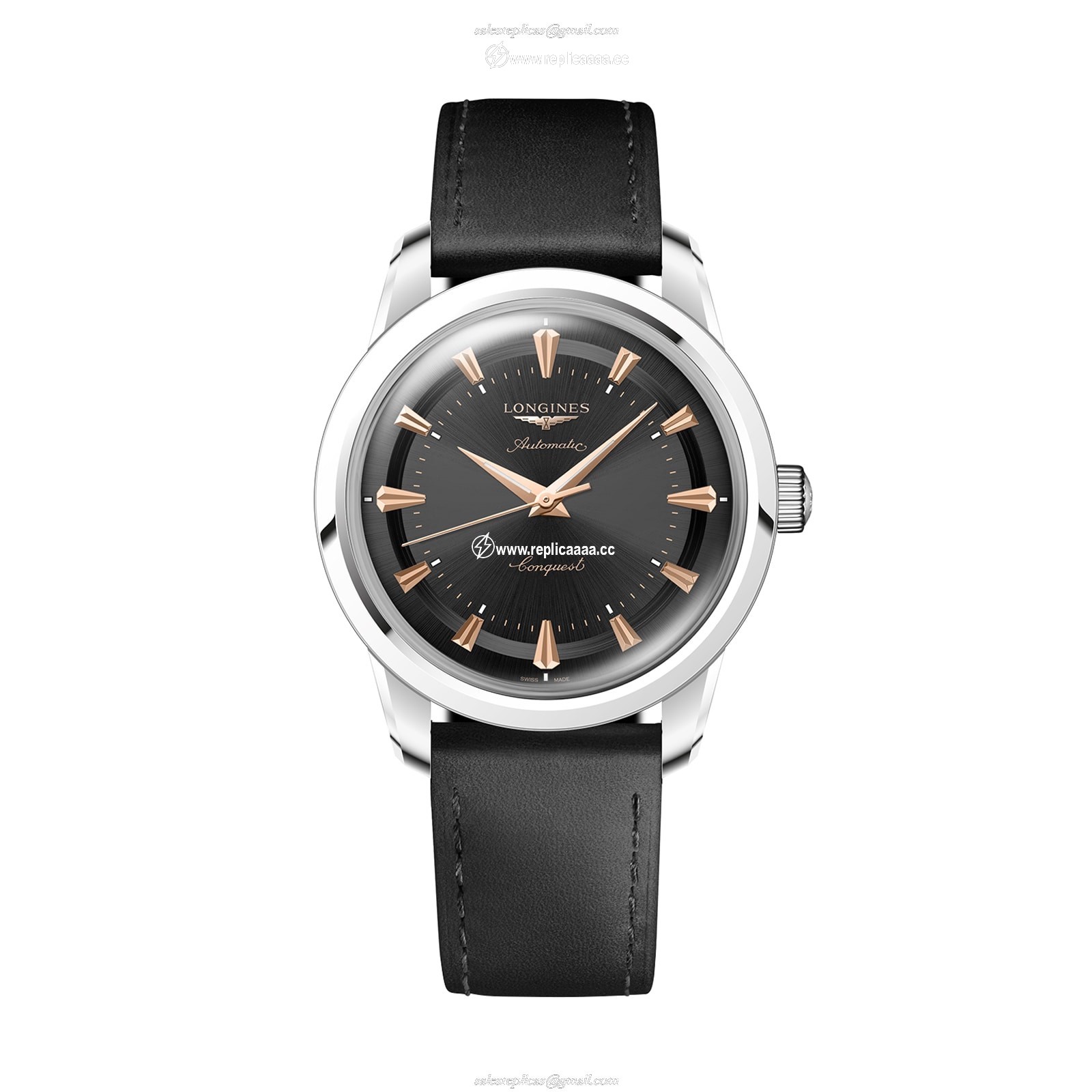 Longines Conquest Heritage 38mm Mens details Black L16494522 1 Longines Conquest Heritage 38mm Mens details Black L16494522