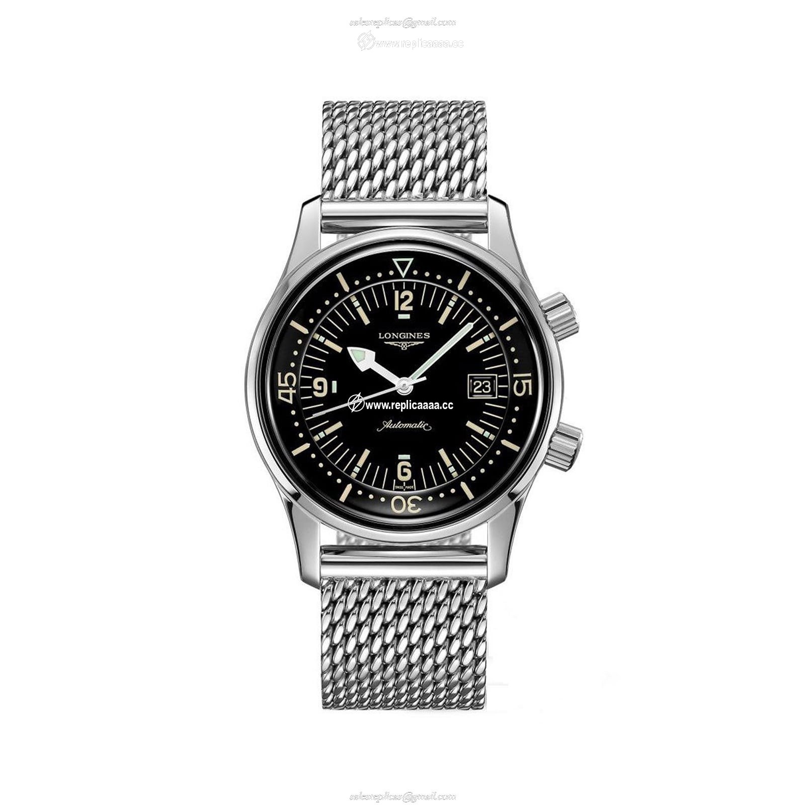 Longines Legend Diver Heritage 42mm Mens details L37744506 1 Longines Legend Diver Heritage 42mm Mens details L37744506