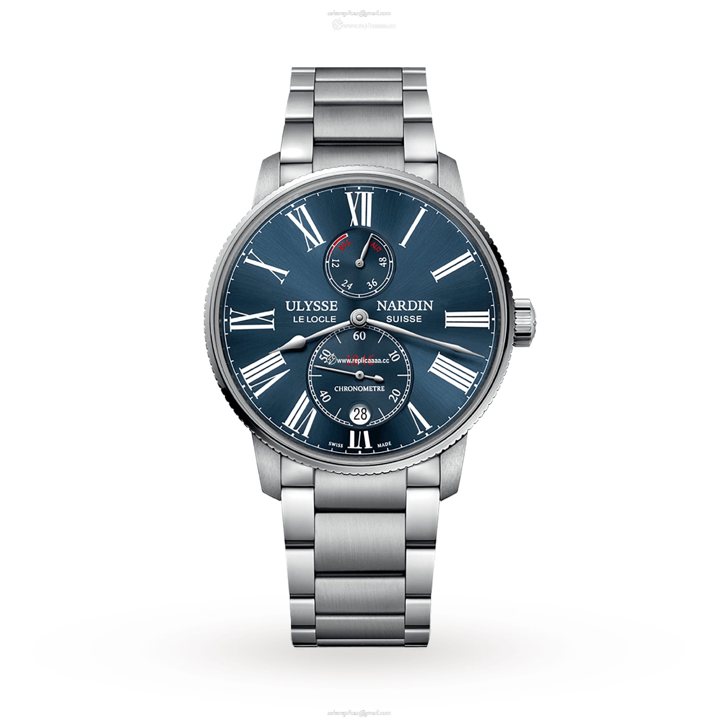 Ulysse Nardin Marine Torpilleur 42mm Stainless Steel Case And Bezel 1183-310-7M/43
