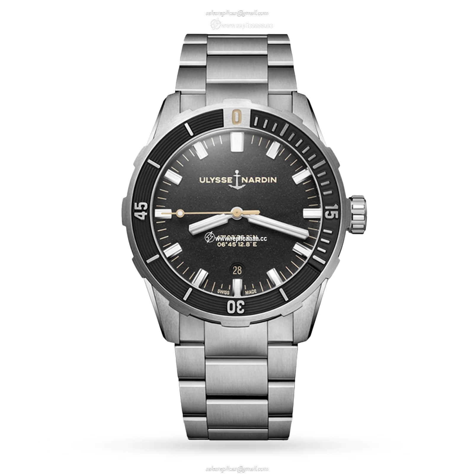 Ulysse Nardin Diver 42mm Stainless Steel Case And Bezel 8163-175-7M/92 1 Ulysse Nardin Diver 42mm Stainless Steel Case And Bezel 8163-175-7M/92