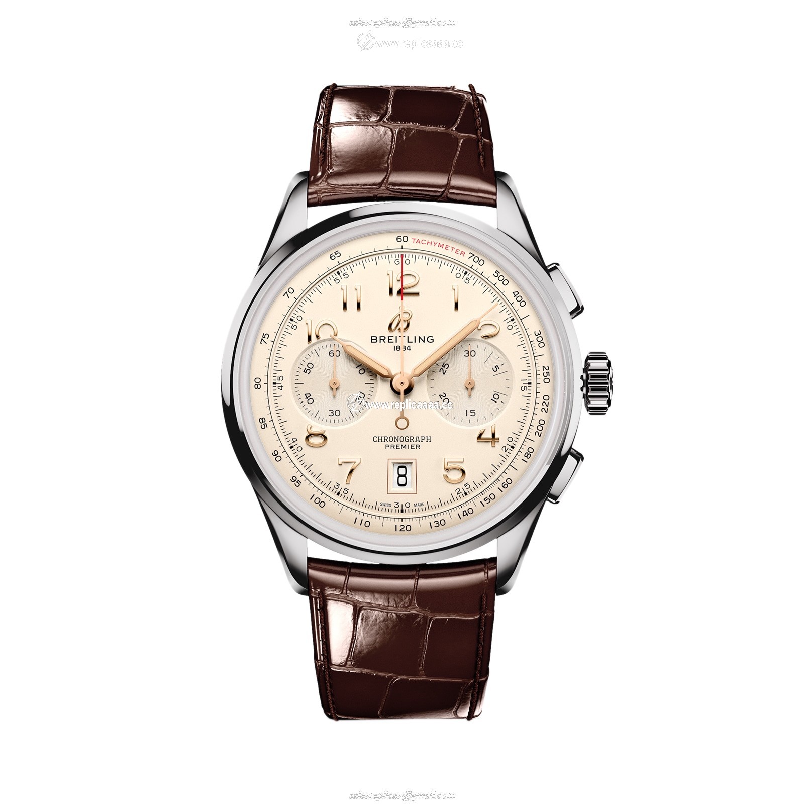 Breitling Premier B01 Chronograph 42mm Mens details Cream AB0145211G1P1