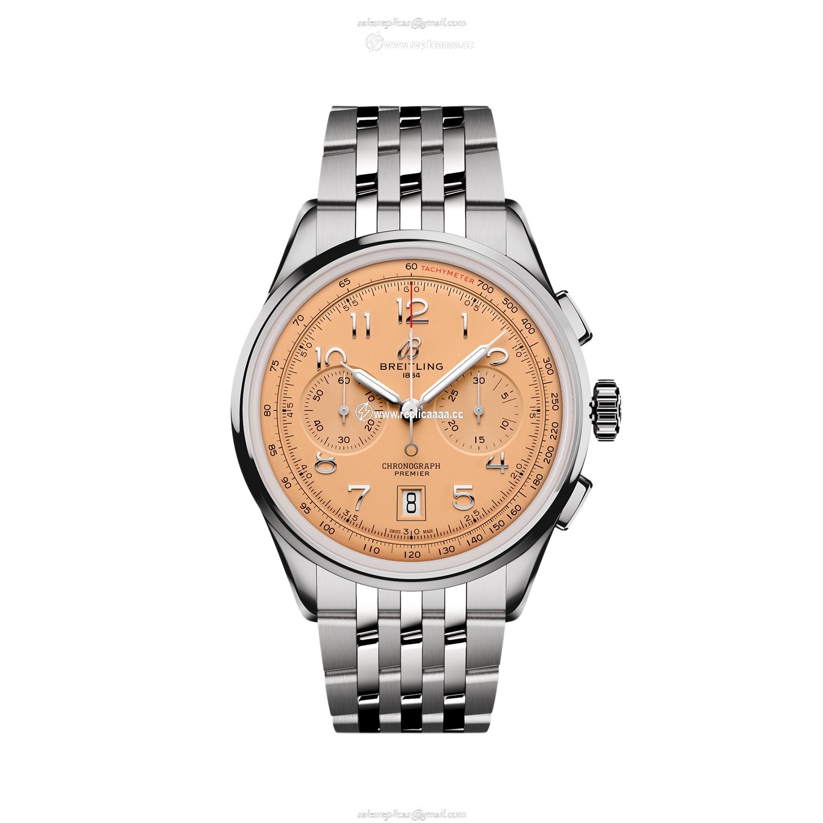 Breitling Premier B01 Chronograph 42mm Mens details Copper Stainless Steel AB0145331K1A1 1 Breitling Premier B01 Chronograph 42mm Mens details Copper Stainless Steel AB0145331K1A1