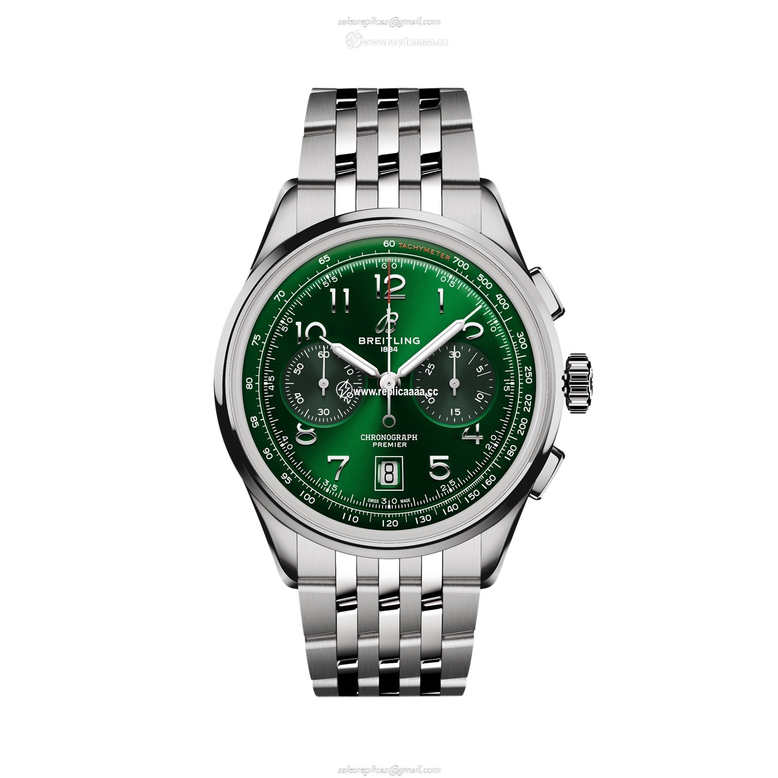 Breitling Premier B01 Chronograph 42mm Mens details Green Stainless Steel AB0145371L1A1 1 Breitling Premier B01 Chronograph 42mm Mens details Green Stainless Steel AB0145371L1A1
