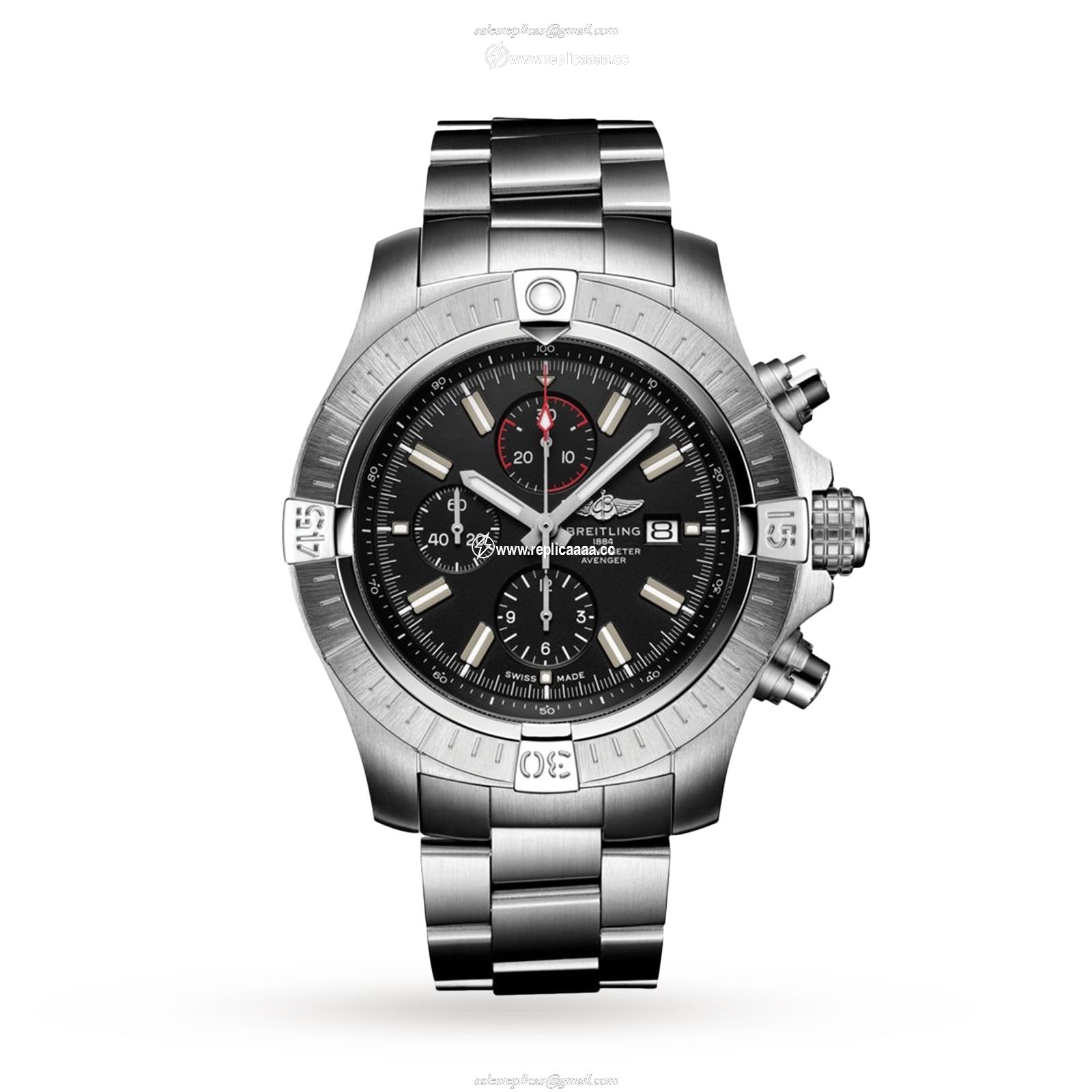 Breitling Super Avenger Chronograph 48 Stainless Steel details A13375101B1A1