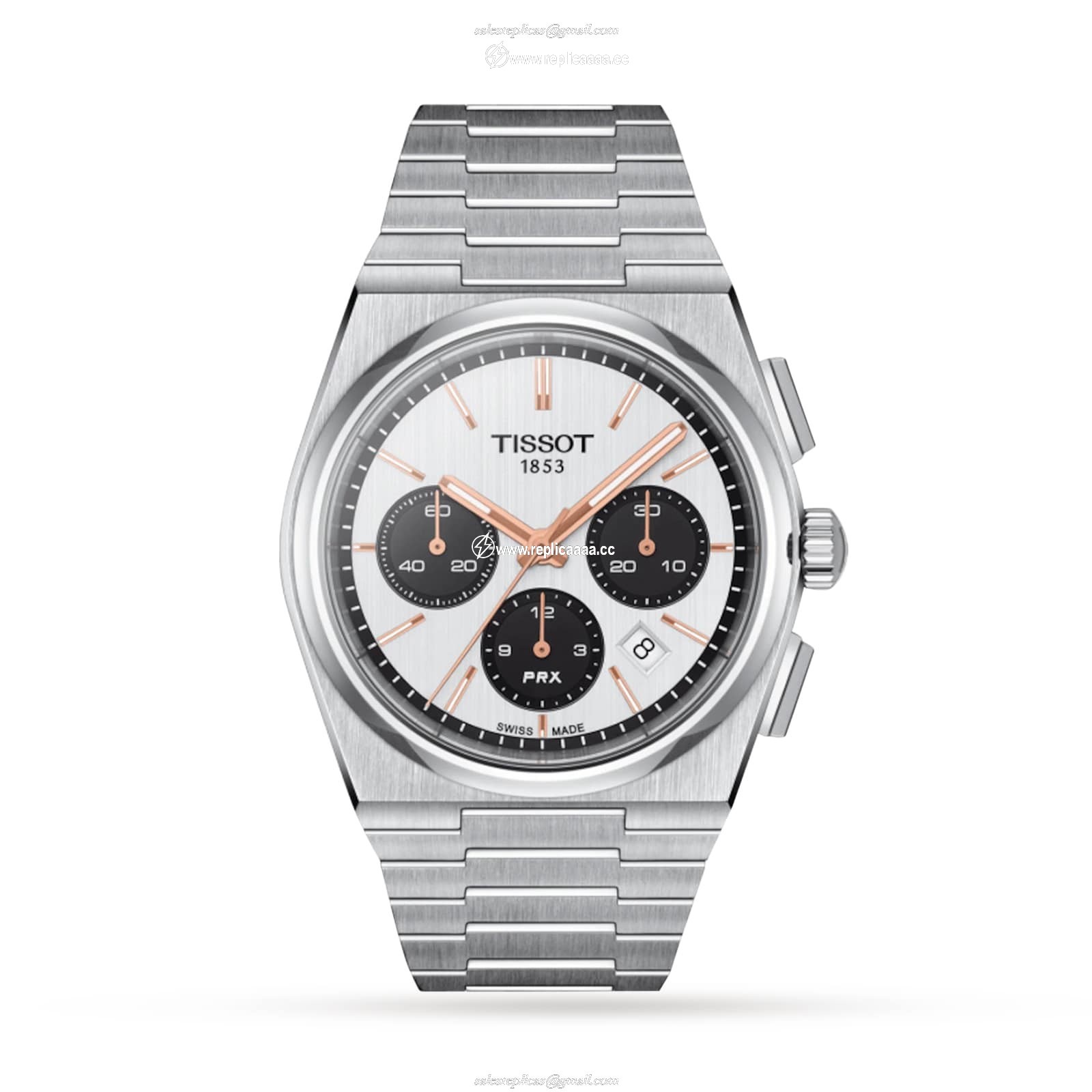 Tissot PRX Automatic Chronograph 42mm Mens details T1374271101100