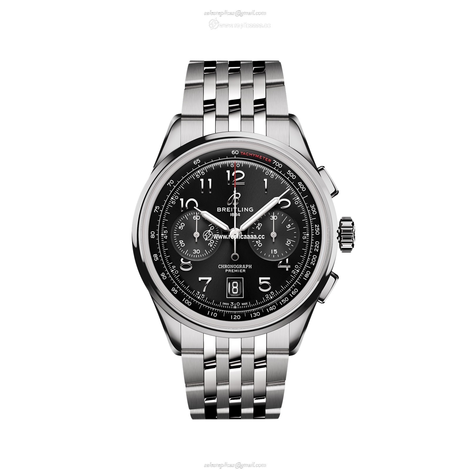 Breitling Premier B01 Chronograph 42mm Mens details Black Stainless Steel AB0145221B1A1 1 Breitling Premier B01 Chronograph 42mm Mens details Black Stainless Steel AB0145221B1A1