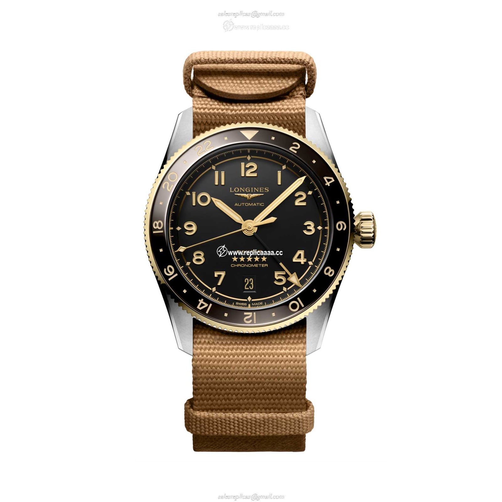 Longines Spirit Zulu Time 39mm Mens details Black L38025539 1 Longines Spirit Zulu Time 39mm Mens details Black L38025539