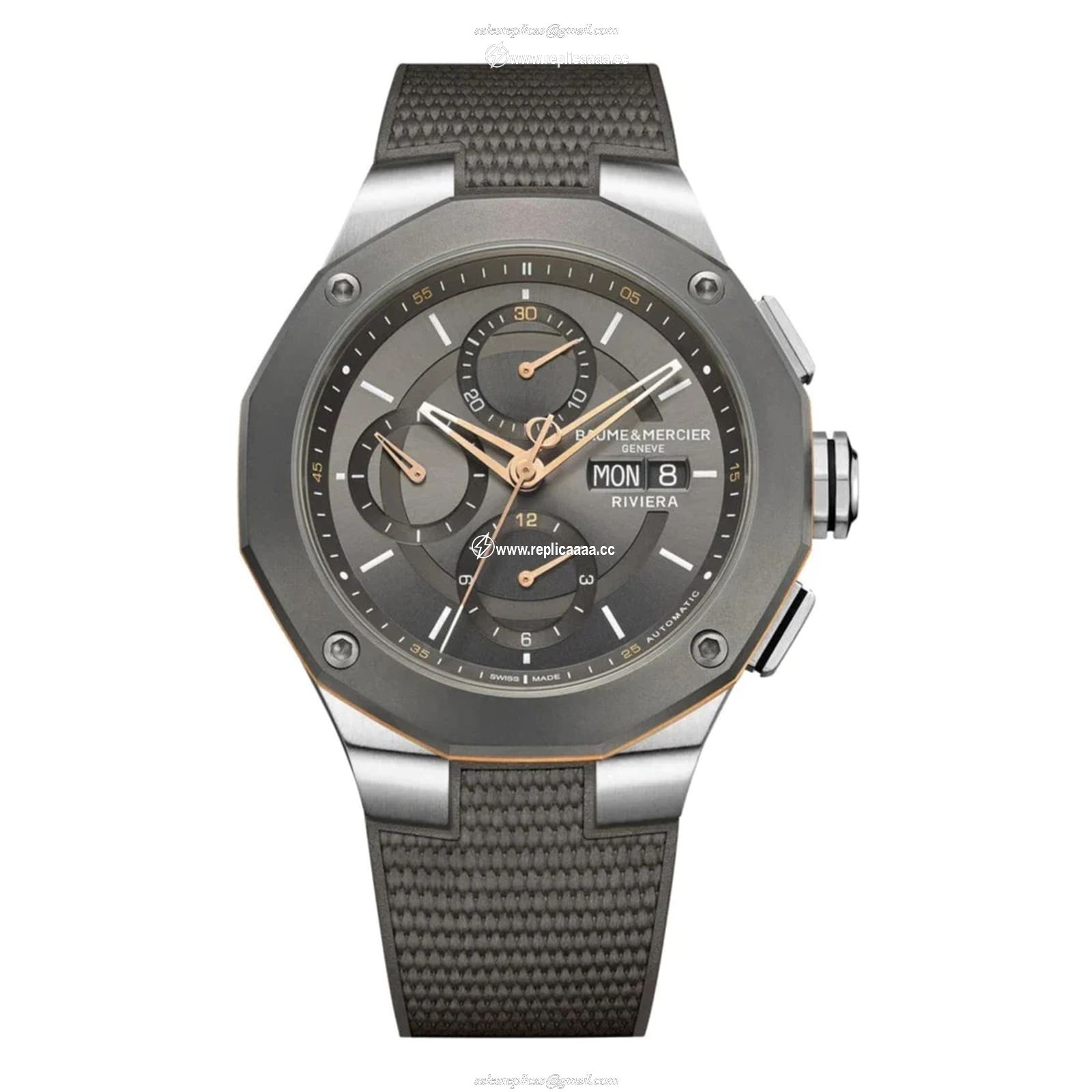 Baume & Mercier Riviera 43mm Mens details Grey BMOA10722