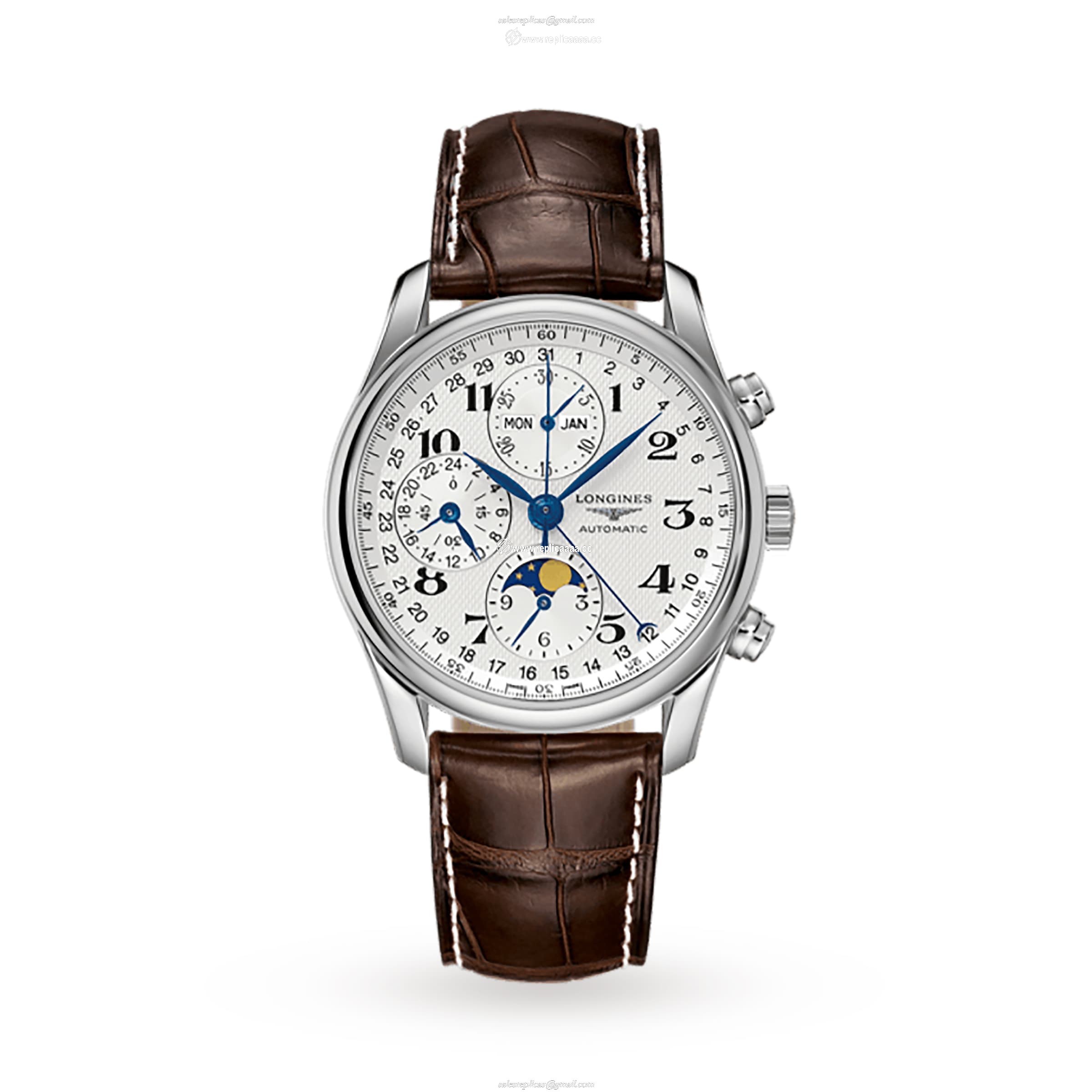 Longines Master Collection 40mm Chronograph With Moon Phase Mens details L26734783 1 Longines Master Collection 40mm Chronograph With Moon Phase Mens details L26734783
