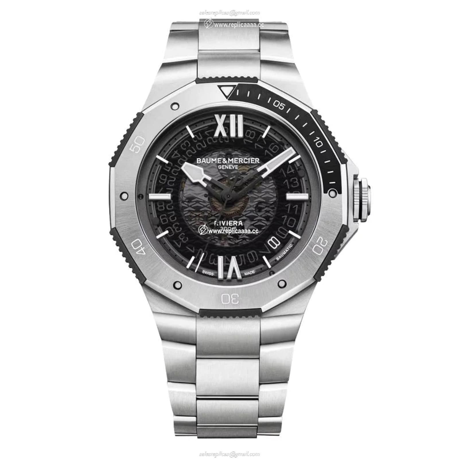 Baume & Mercier Riviera 42mm Mens details Black BM0A10717 1 Baume & Mercier Riviera 42mm Mens details Black BM0A10717