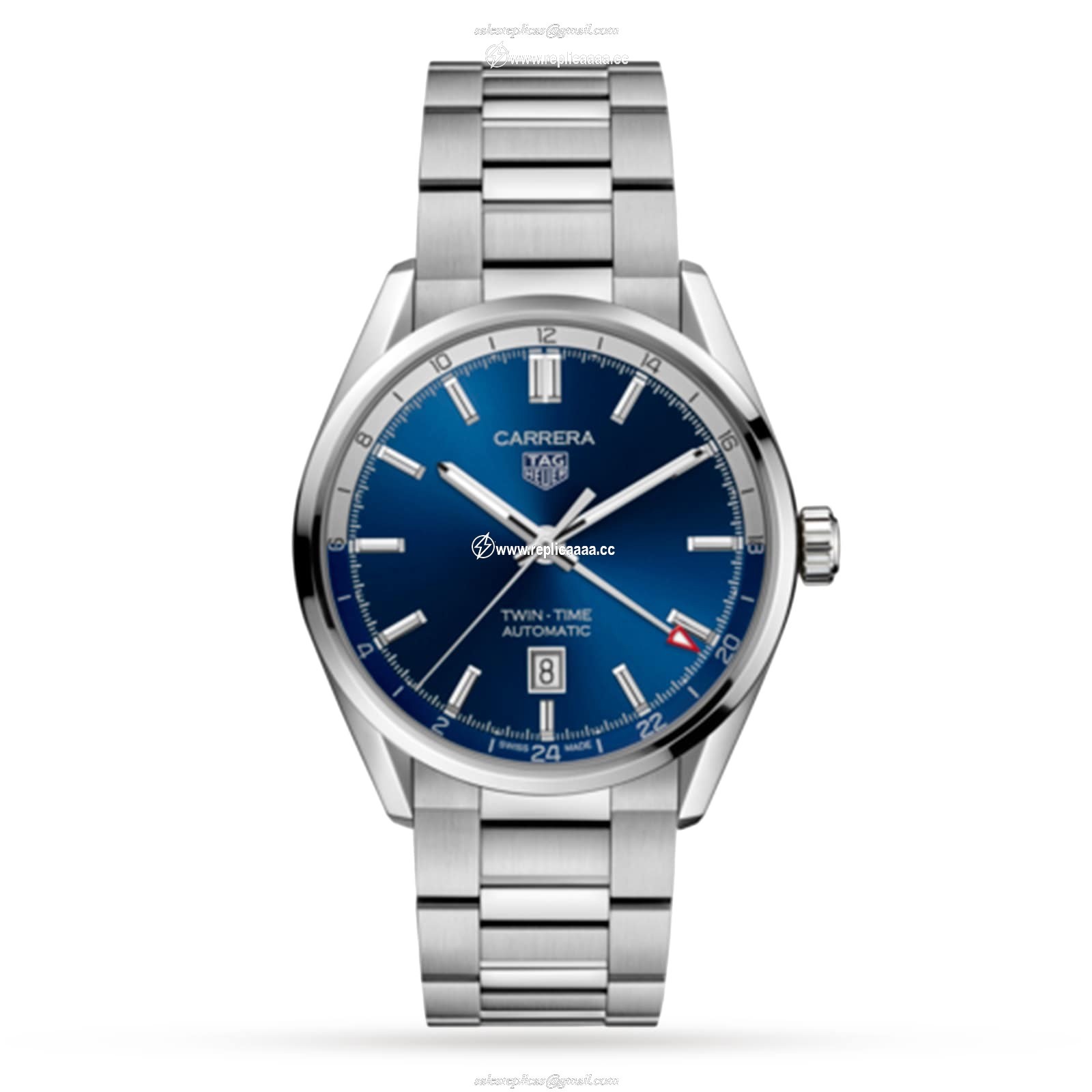 TAG Heuer Carrera Three-Hand Twin-Time 41mm Automatic Mens details WBN201A.BA0640