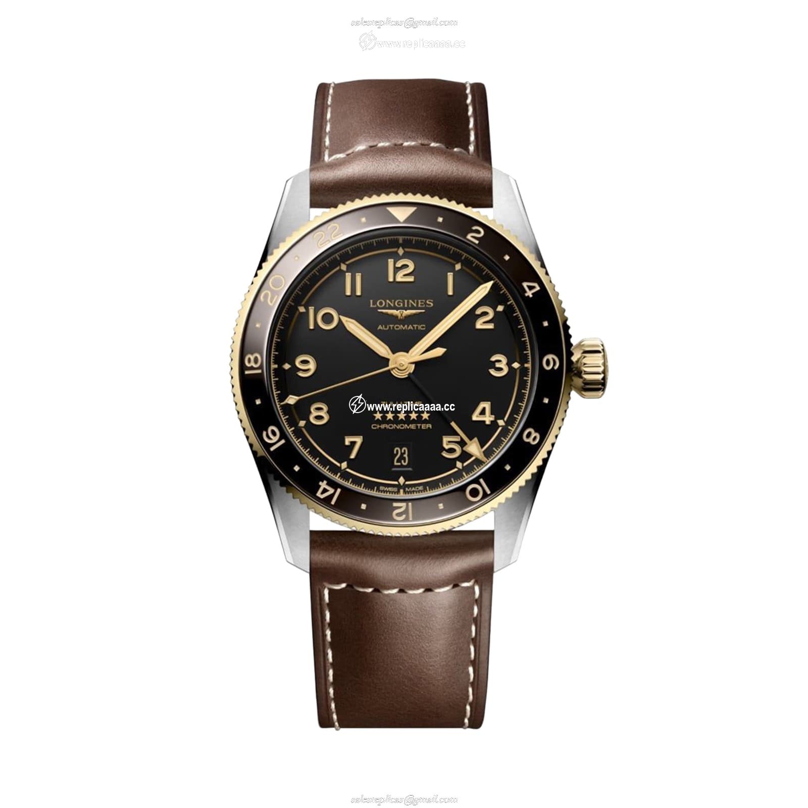 Longines Spirit Zulu Time 39mm Mens details Black L38025532