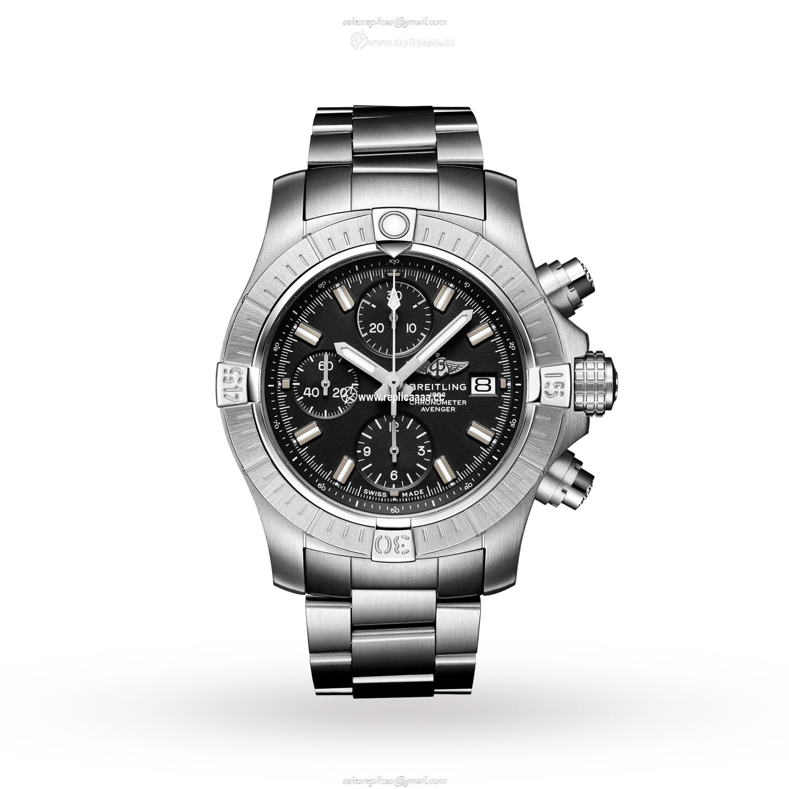 Breitling Avenger Chronograph 43 Stainless Steel details A13385101B1A1 1 Breitling Avenger Chronograph 43 Stainless Steel details A13385101B1A1