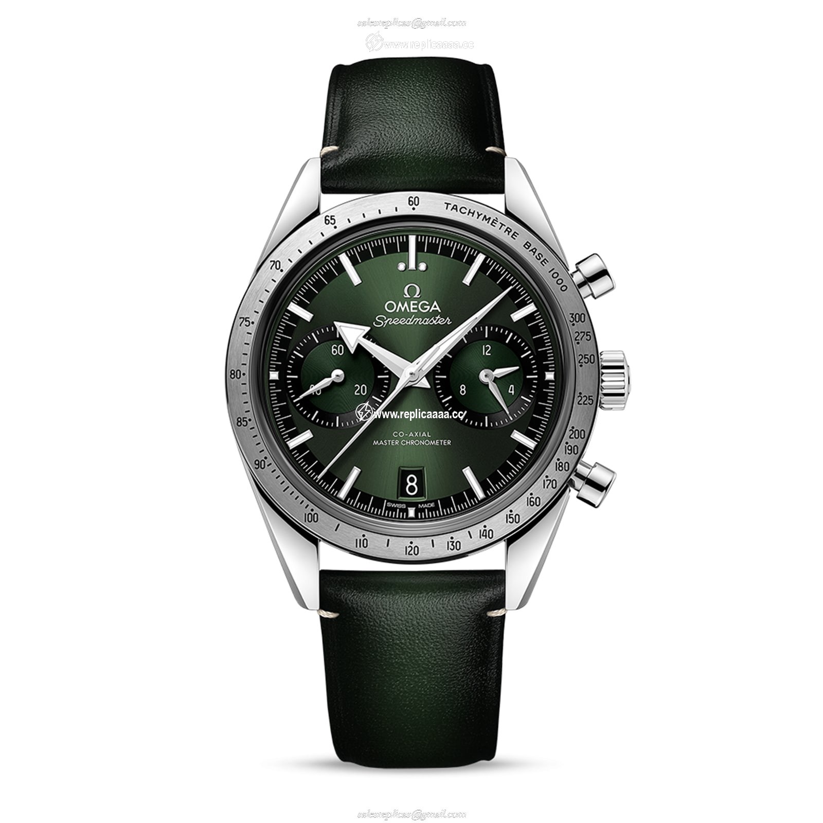 Omega Speedmaster 57 Co-Axial Master Chronometer Chronograph 40.5mm Mens details Green O33212415110001 1 Omega Speedmaster 57 Co-Axial Master Chronometer Chronograph 40.5mm Mens details Green O33212415110001