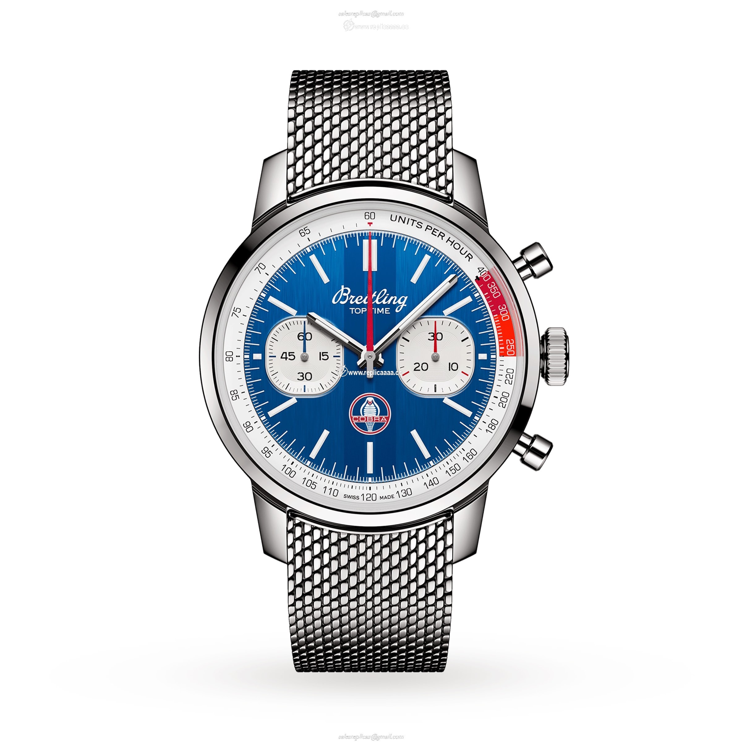 Breitling Top Time B01 Classic Cars Shelby Cobra 41mm Mens details Mesh Strap AB01763A1C1A1 1 Breitling Top Time B01 Classic Cars Shelby Cobra 41mm Mens details Mesh Strap AB01763A1C1A1