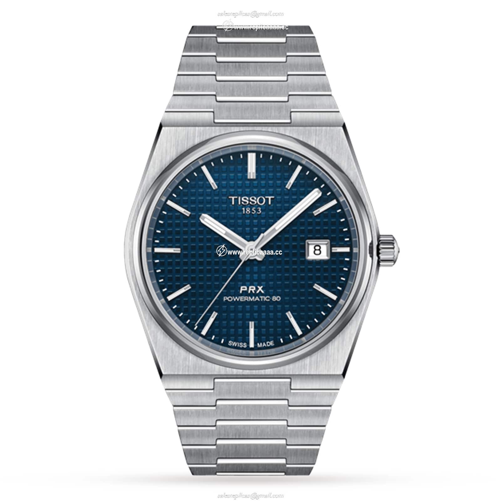 Tissot T-Classic PRX Powermatic 80 40mm Mens details Blue T1374071104100 1 Tissot T-Classic PRX Powermatic 80 40mm Mens details Blue T1374071104100