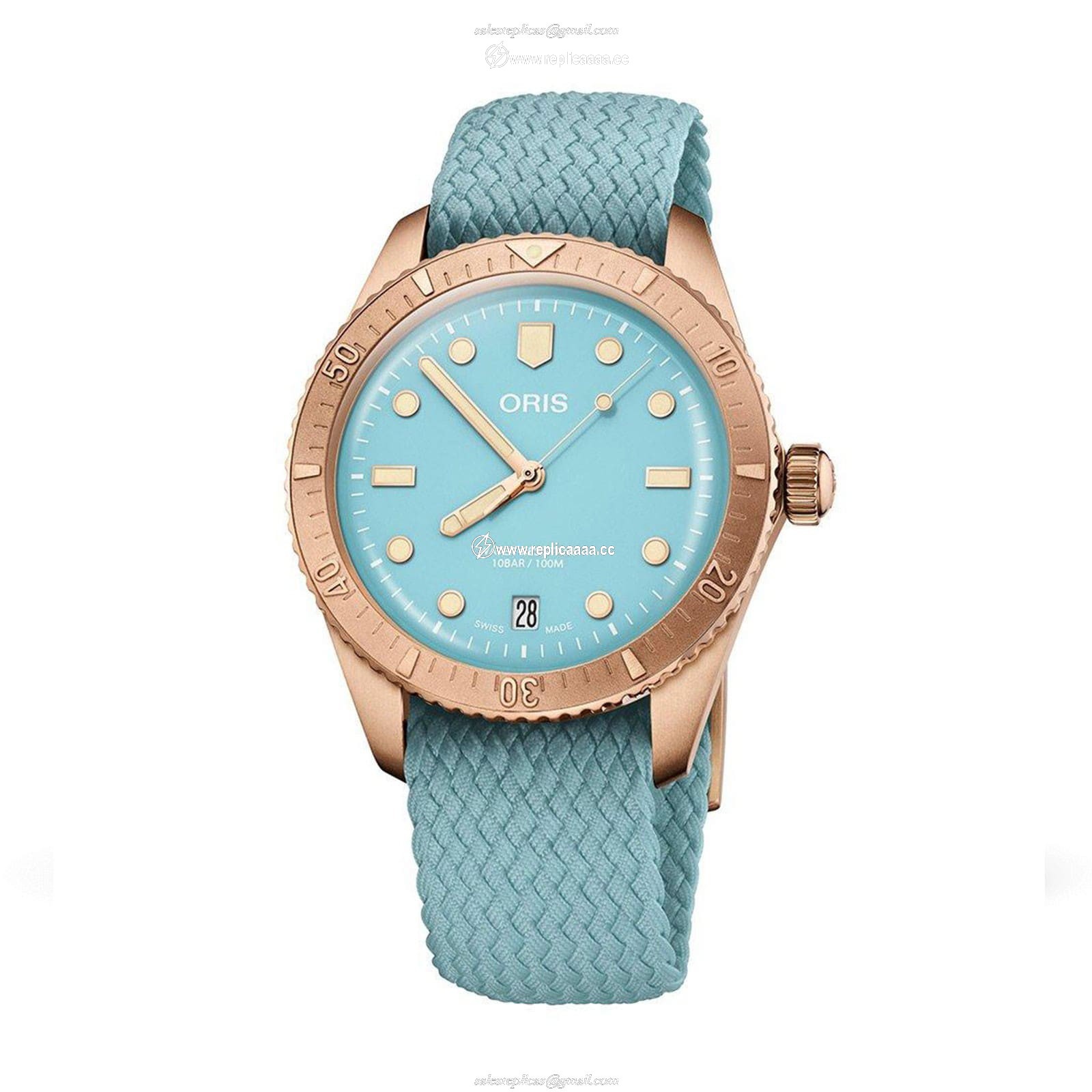 Oris Divers Sixty-Five 38mm Bronze Divers Cotton Candy Sky Blue 01 733 7771 3155-07 3 19 02BRS