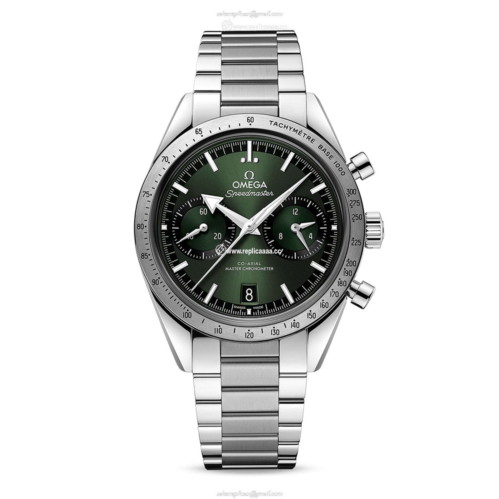 Omega Speedmaster 57 Co-Axial Master Chronometer Chronograph 40.5mm Mens details Green O33210415110001 1 Omega Speedmaster 57 Co-Axial Master Chronometer Chronograph 40.5mm Mens details Green O33210415110001