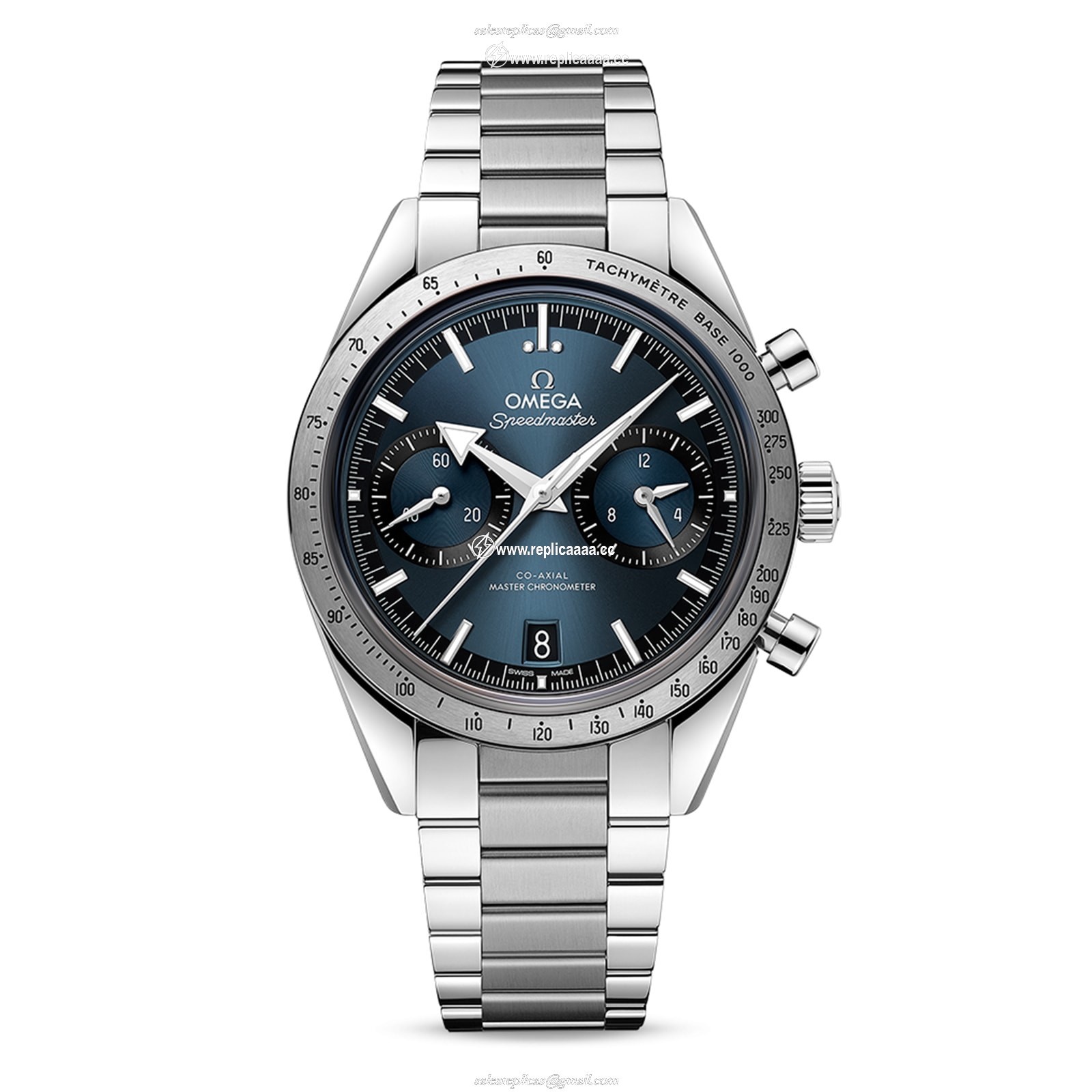 Omega Speedmaster 57 Co-Axial Master Chronometer Chronograph 40.5mm Mens details Blue O33210415103001