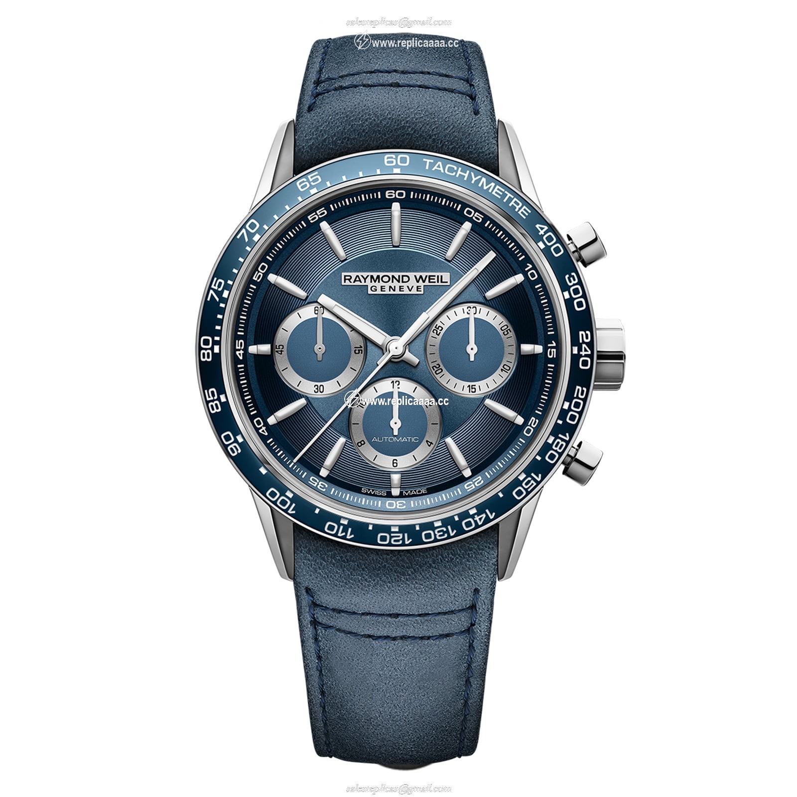 Raymond Weil Freelancer Automatic Chronograph 43.5mm Mens details Blue 7741-SC3-50021