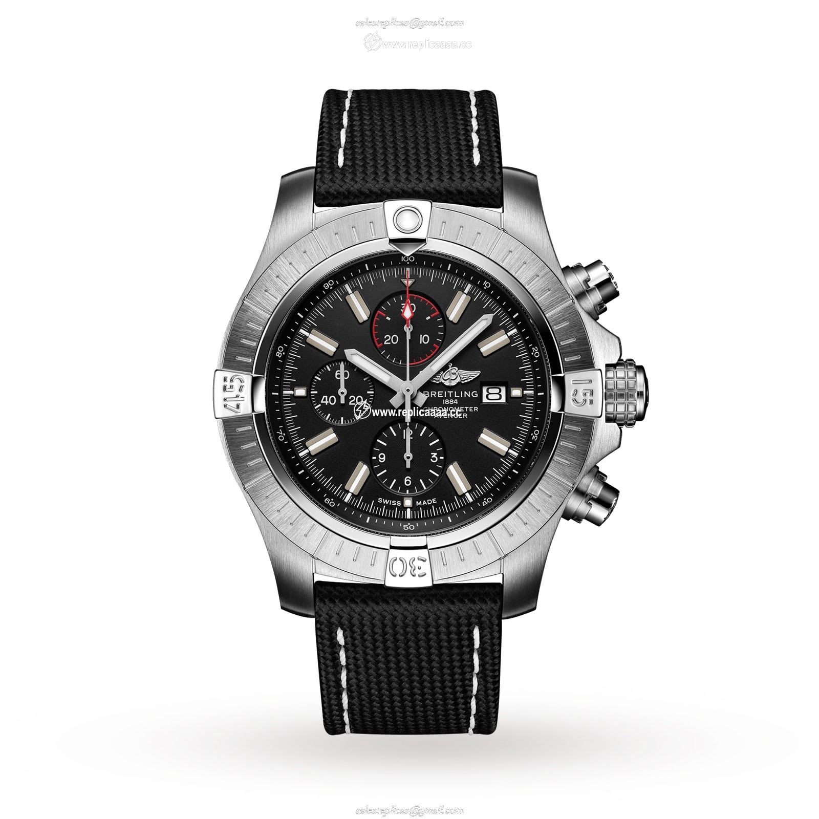 Breitling Super Avenger Chronograph 48 Stainless Steel Leather Strap details A13375101B1X2 1 Breitling Super Avenger Chronograph 48 Stainless Steel Leather Strap details A13375101B1X2