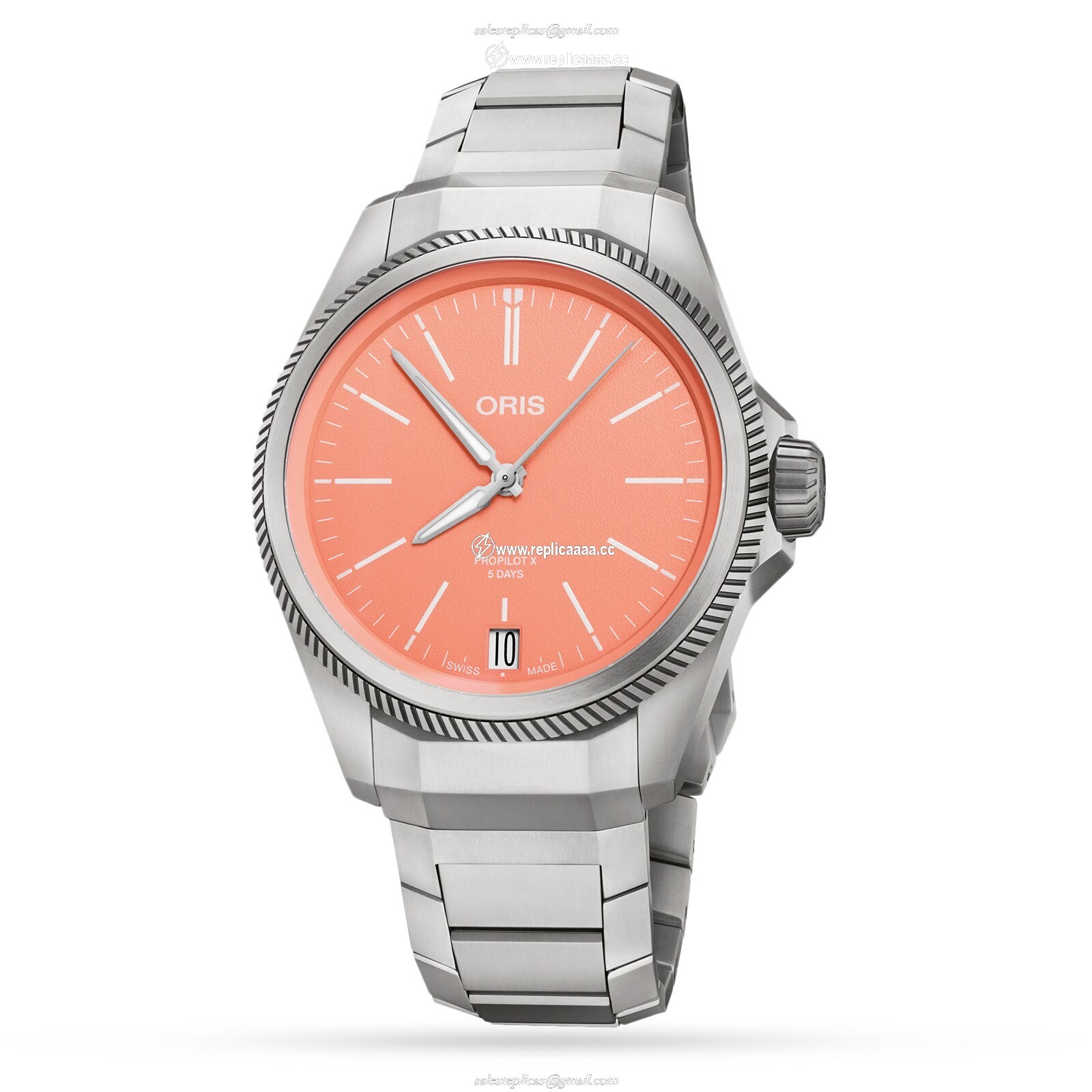 Oris ProPilot X Calibre 400 39mm Mens details Salmon 01 400 7778 7158-07 7 20 01TLC
